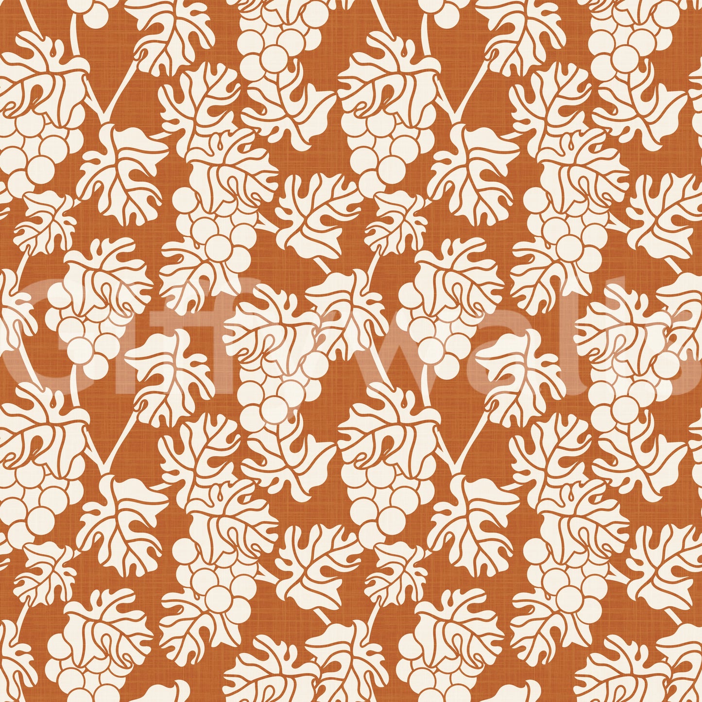 Mediterranean vineyard terracotta wallpaper for dining rooms.