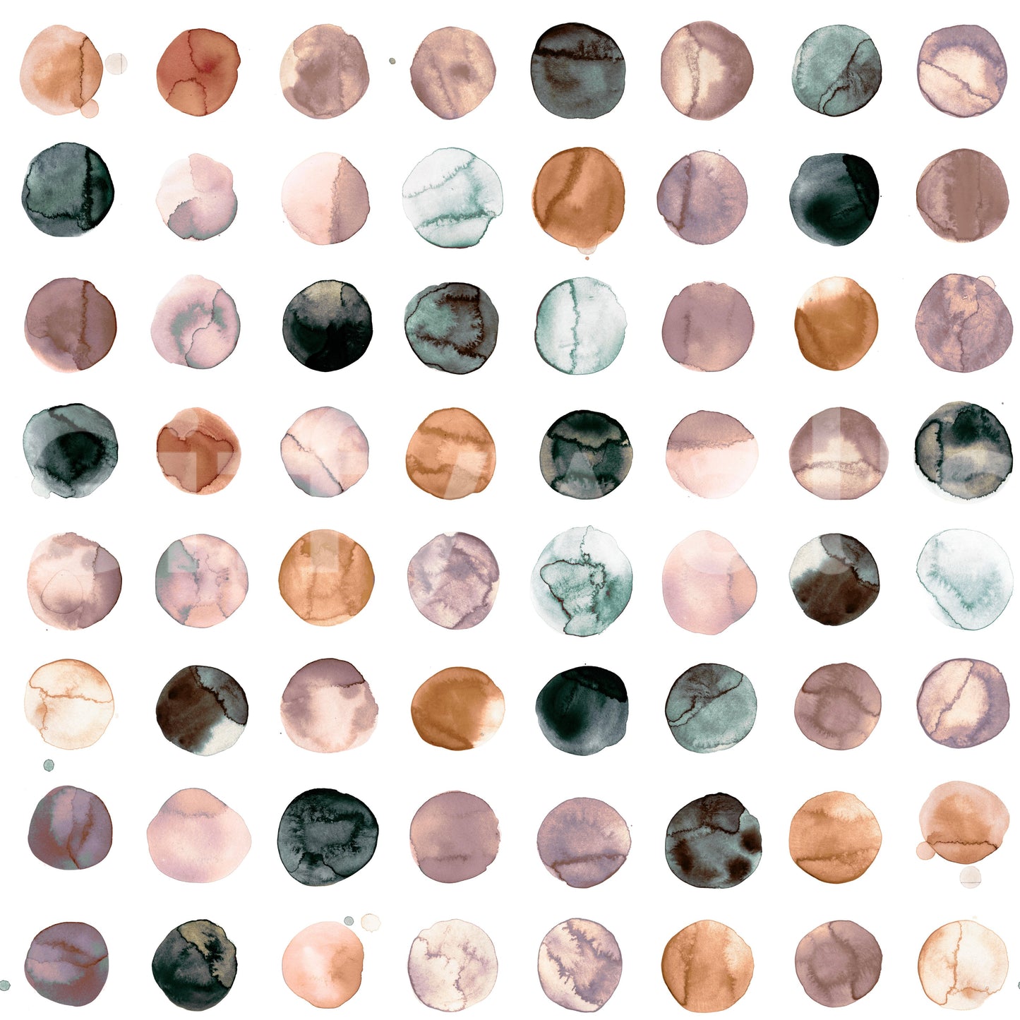 Soft and modern mural with hand-painted dots.