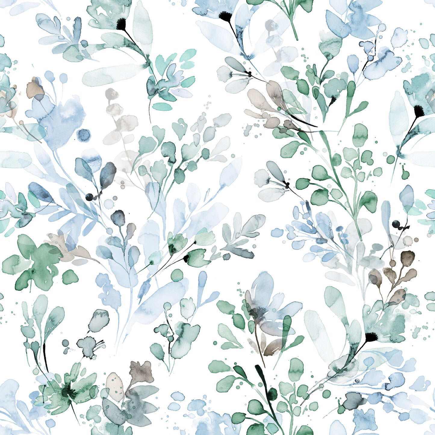 Wild Grasses Botanical Nature Sage Green Wallpaper