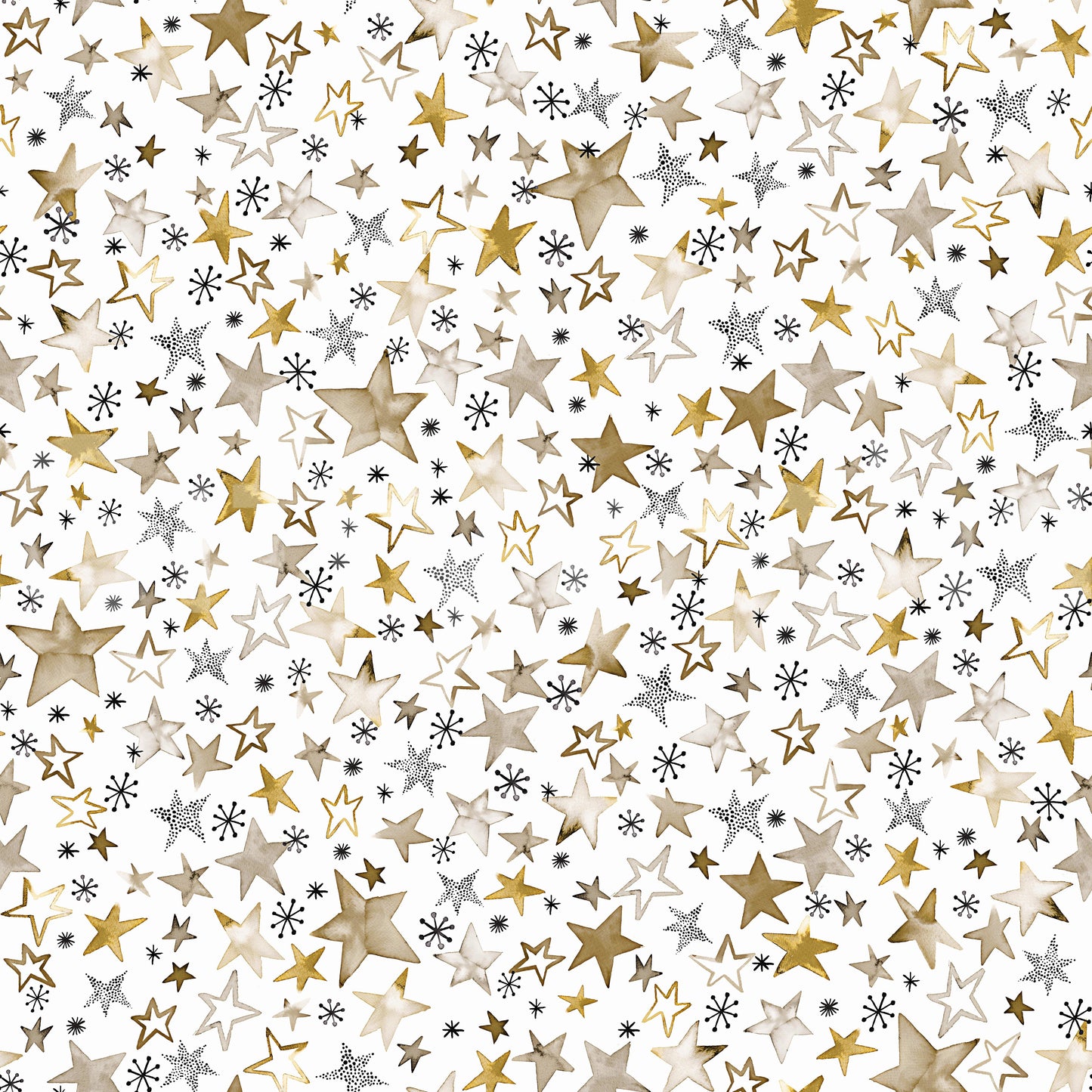 Winter Stars Gold Kids Wallpaper
