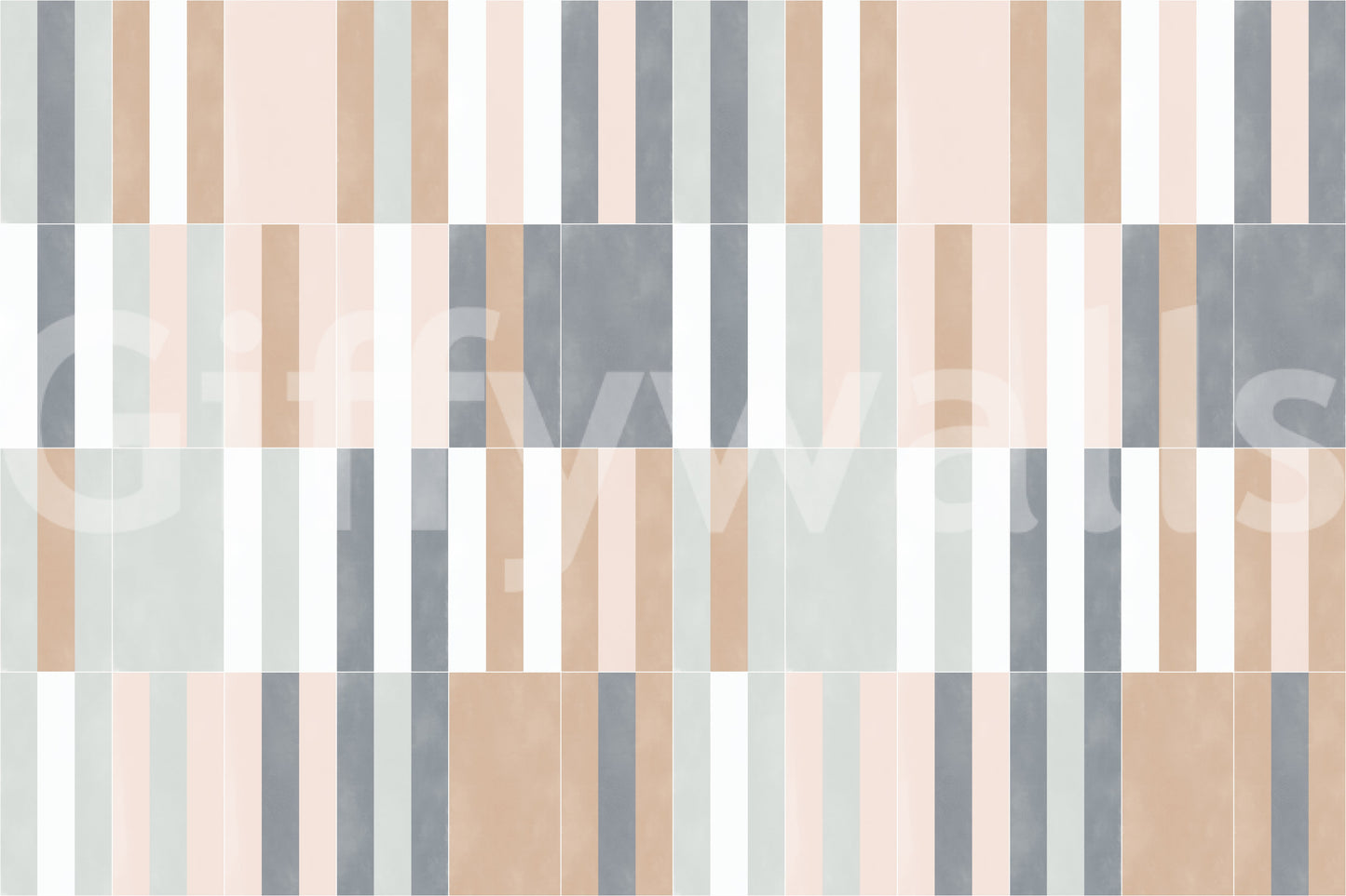 Delicate pastel mural with textured tile effect