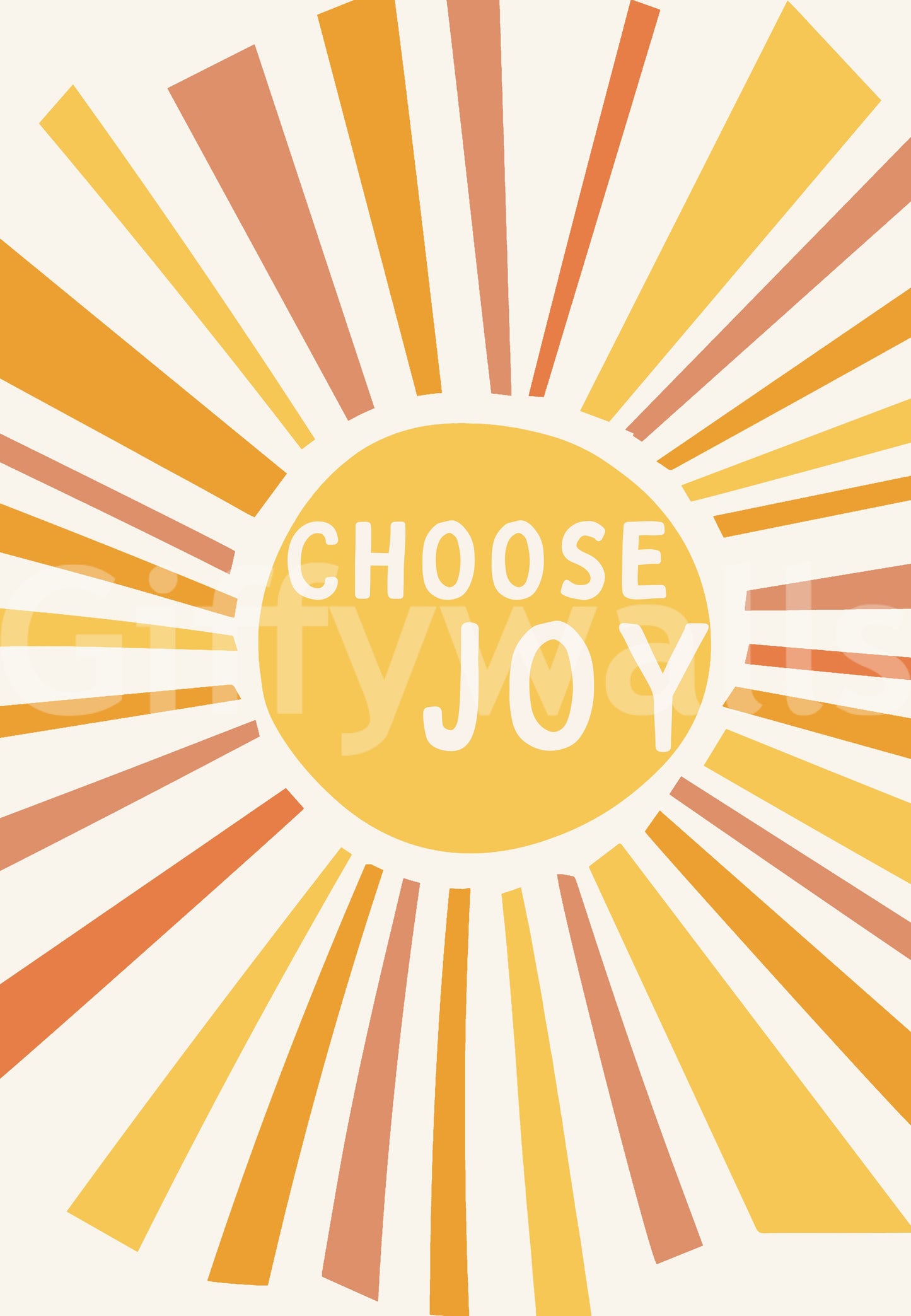 Motivational Choose Joy mural with energetic sun rays