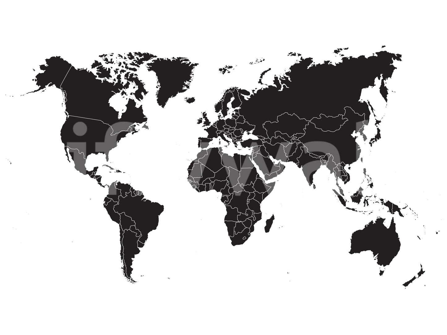 Wall mural showing continents