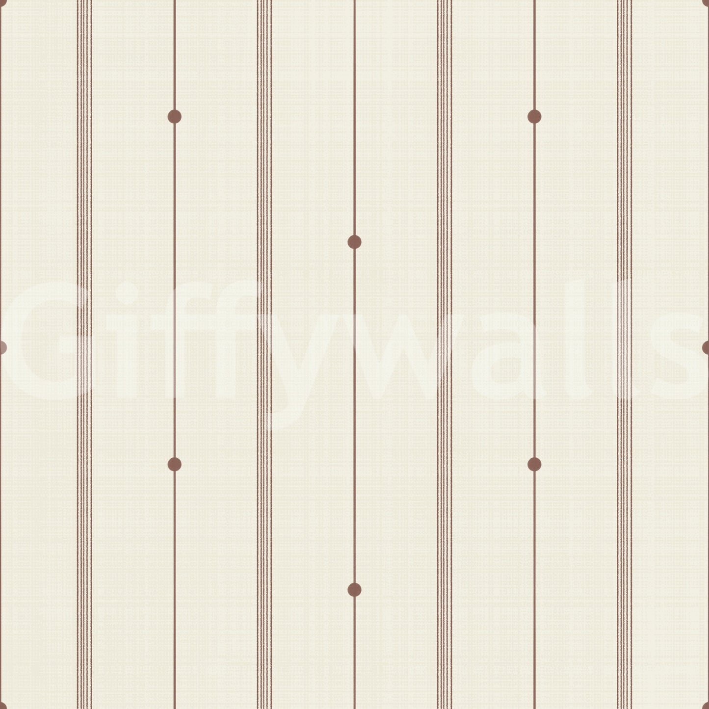 Soft striped wallpaper in buttercream and sienna tones for warmth