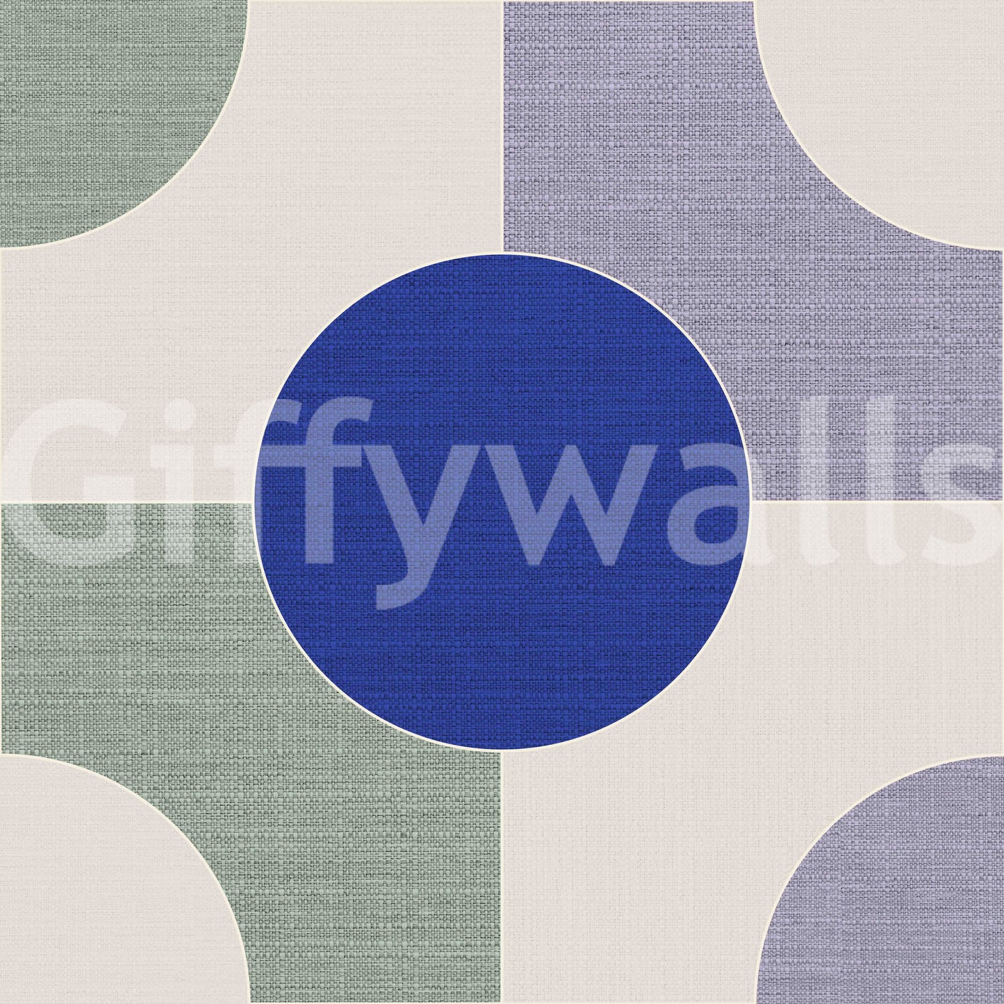 Repeating curved design wallpaper in muted tones