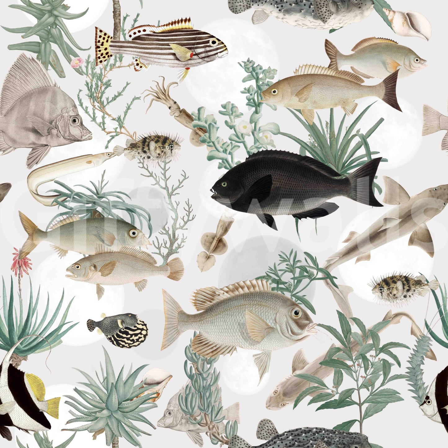 Oceanic abstract wallpaper for a tranquil space