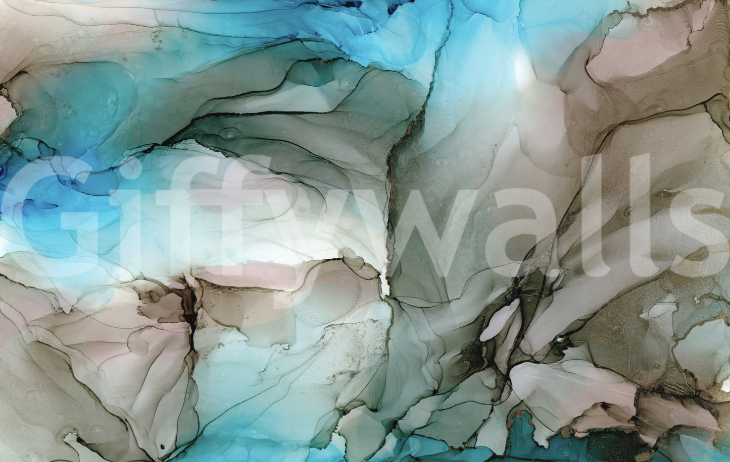 Deep blues and soft patterns creating depth and calm