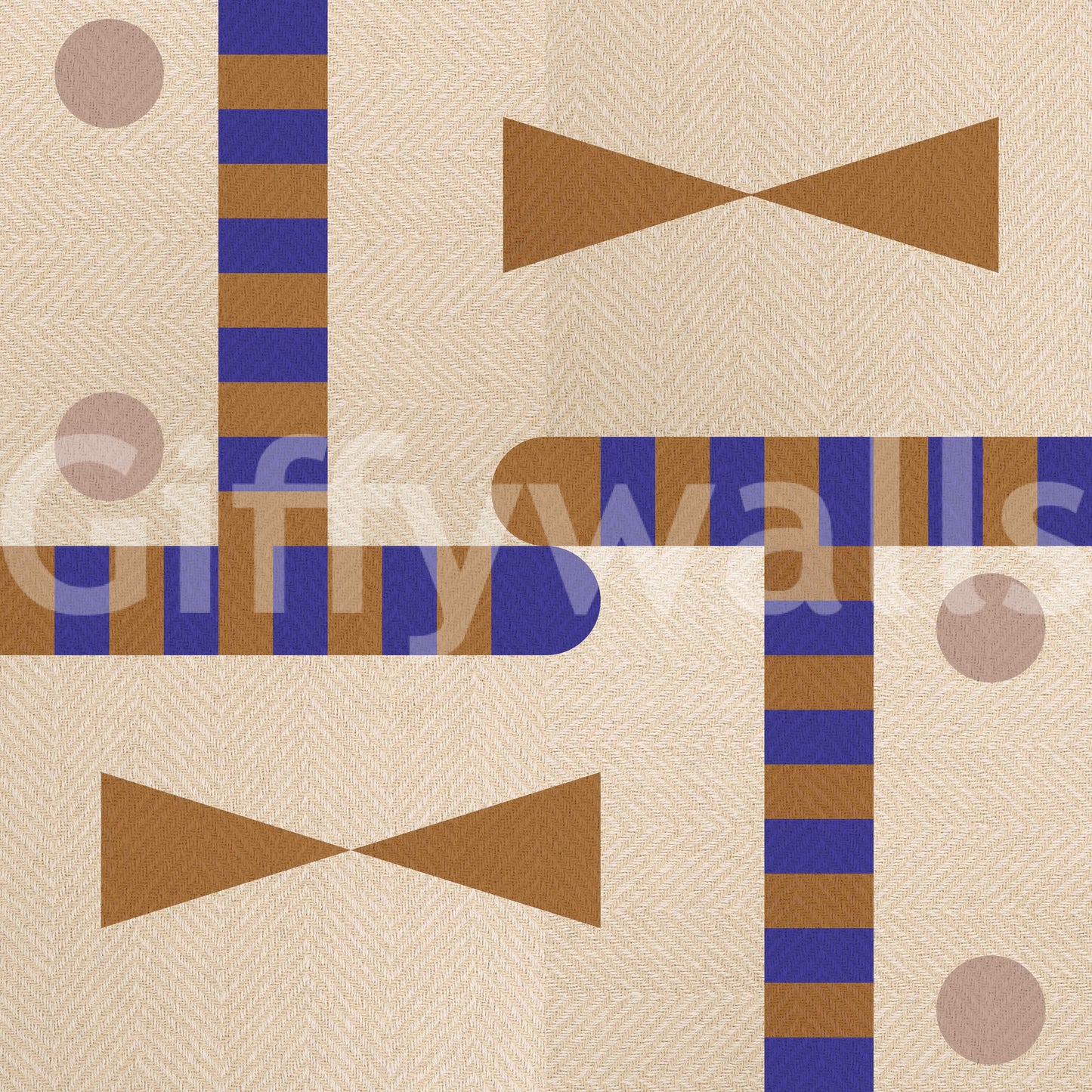 Stylish geometric mural for offices