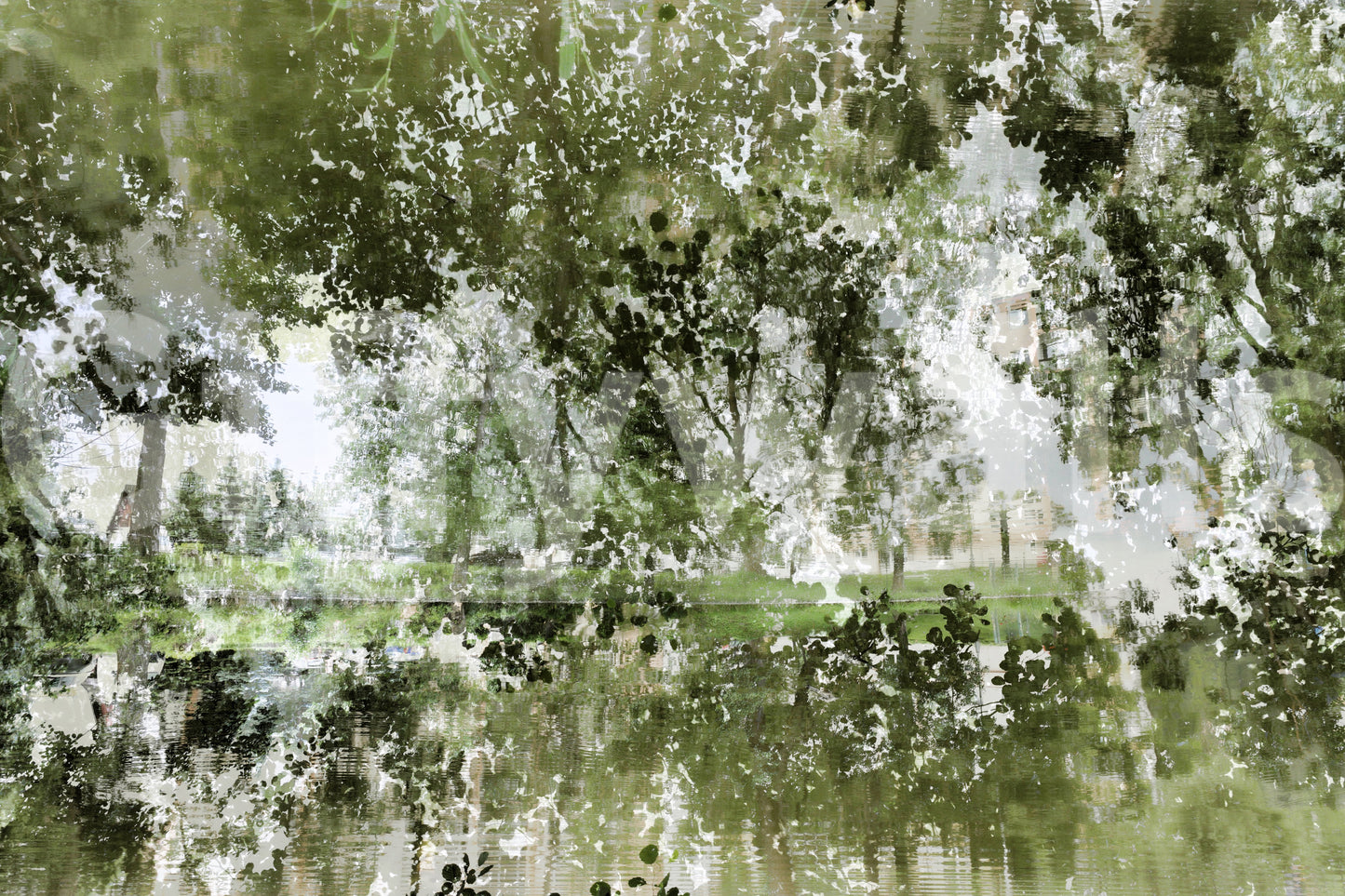 green and blue abstract design for walls