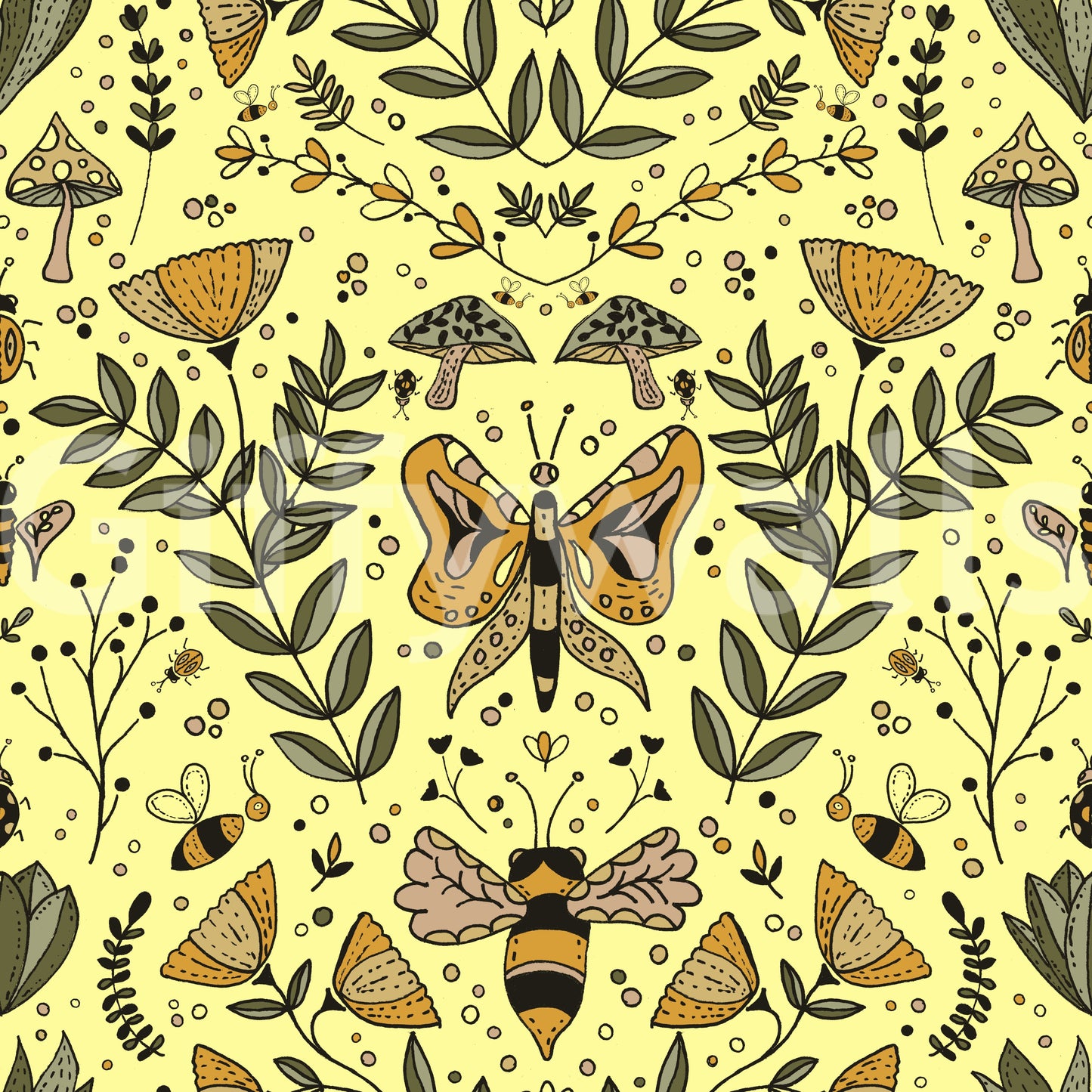 Wallpaper with a fun and cheerful design.