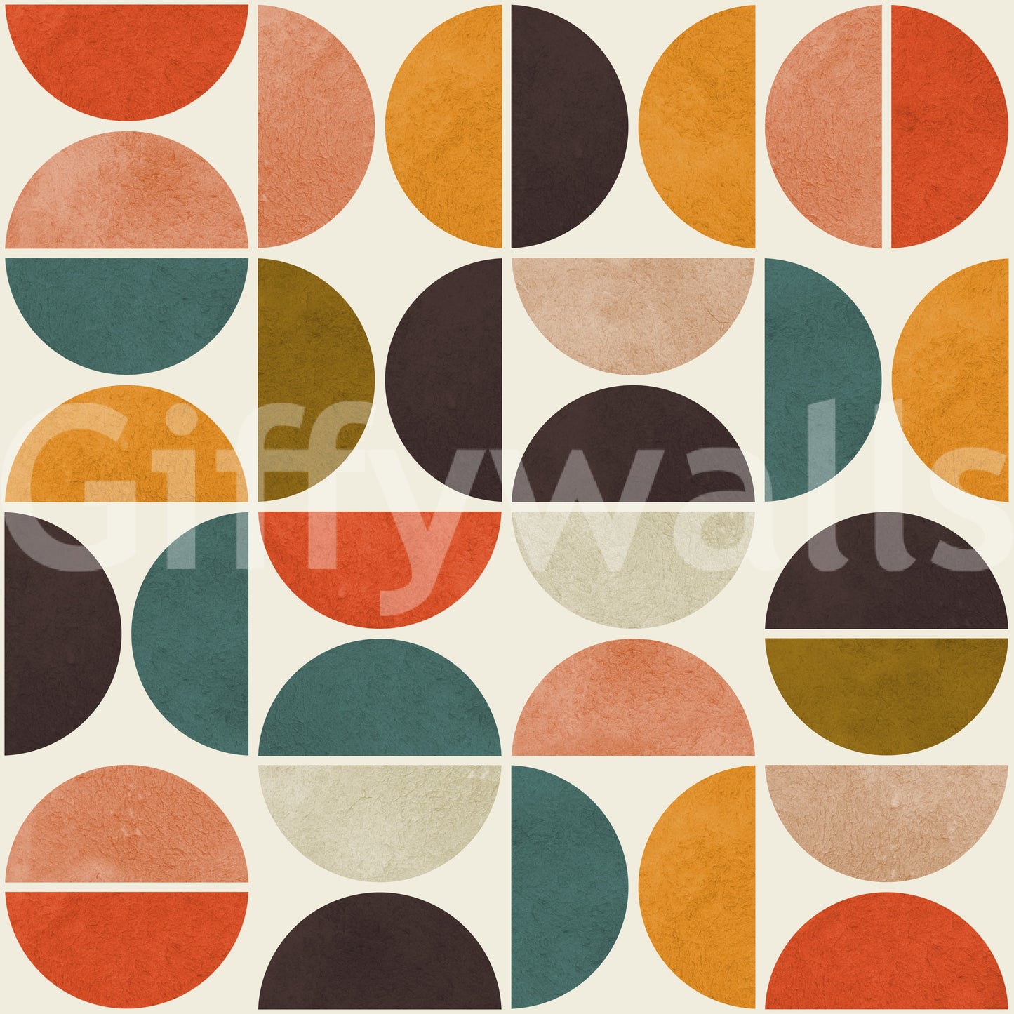 The Retro Circles mural makes a bold and cheerful statement.