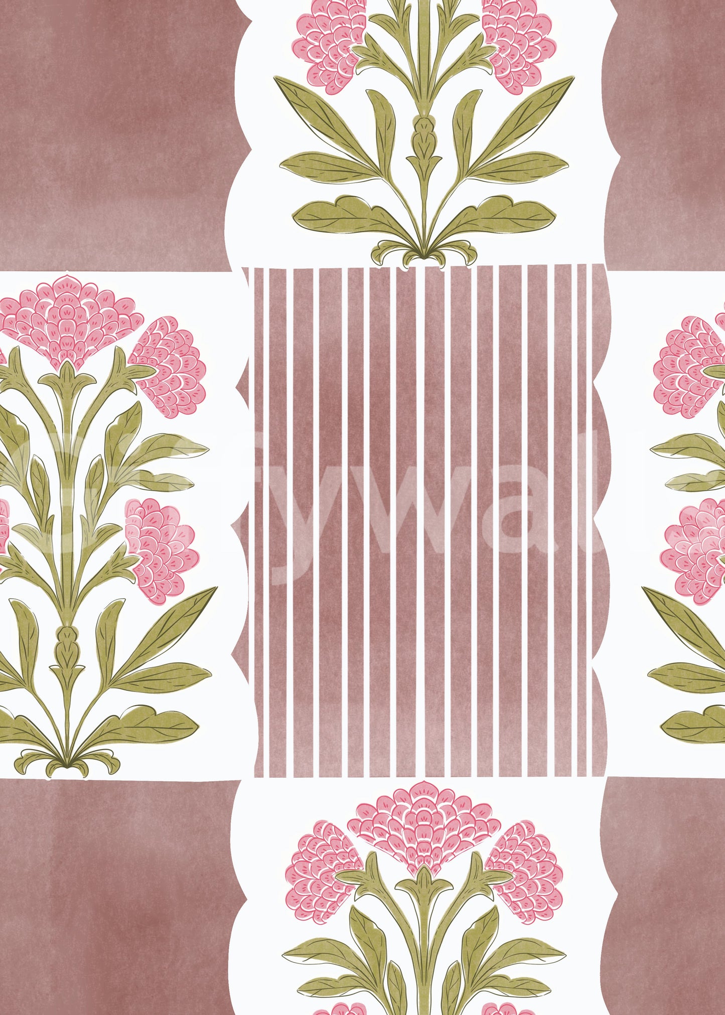 The design is non-realistic and interpretive.