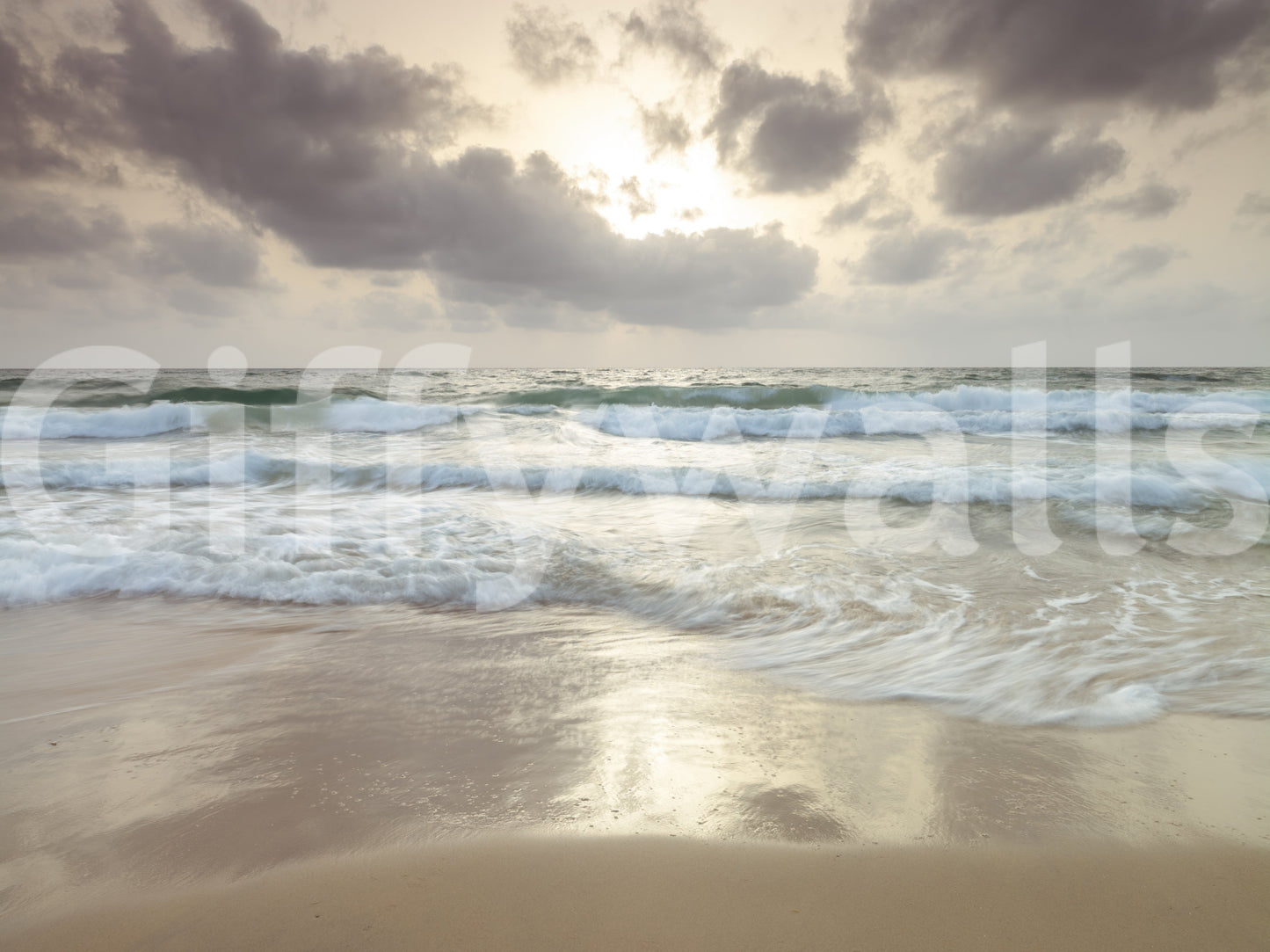 The wallpaper has a smooth, non-reflective matte finish.