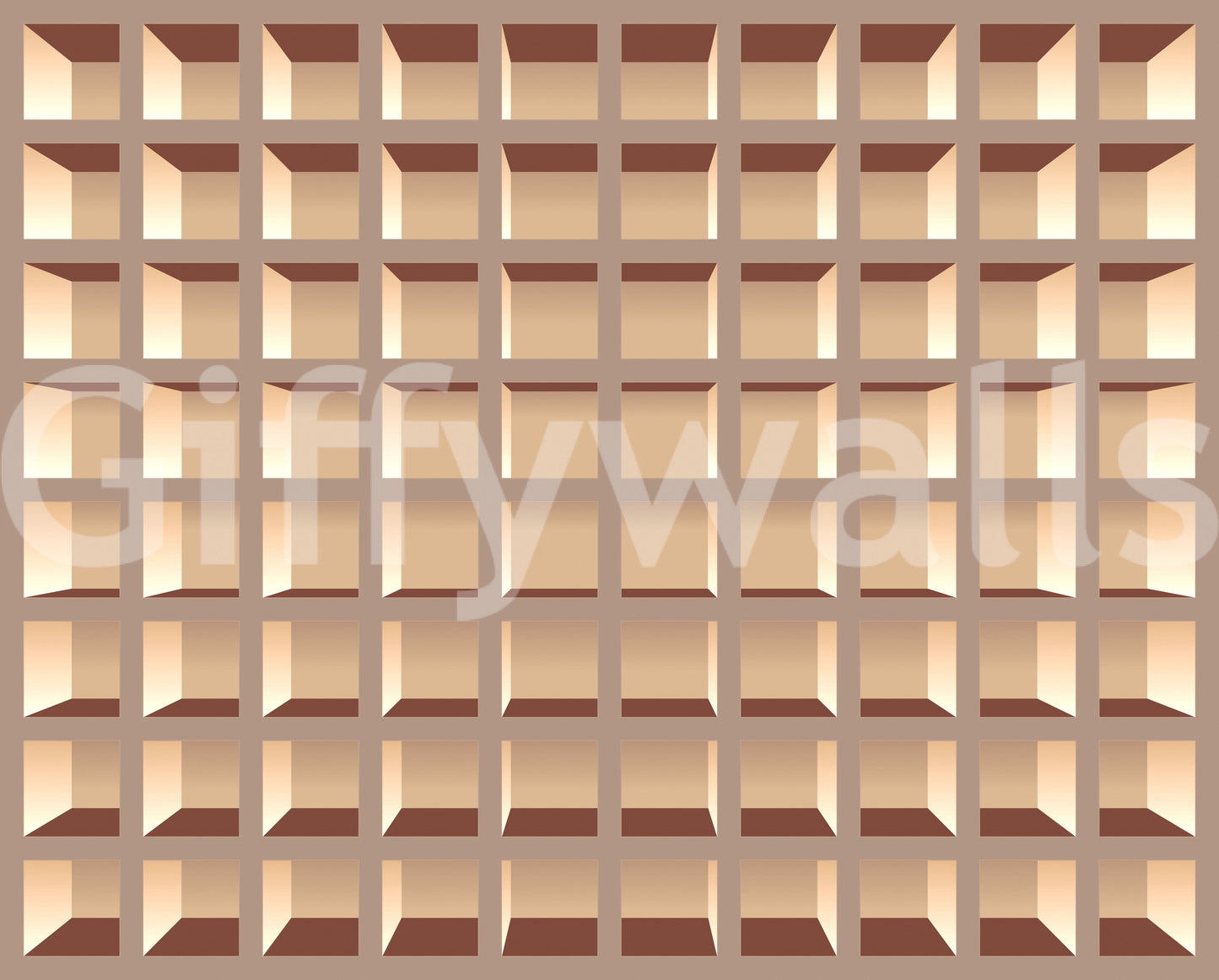 Trompe l'Oeil Neutrals Bookcase Wall Mural