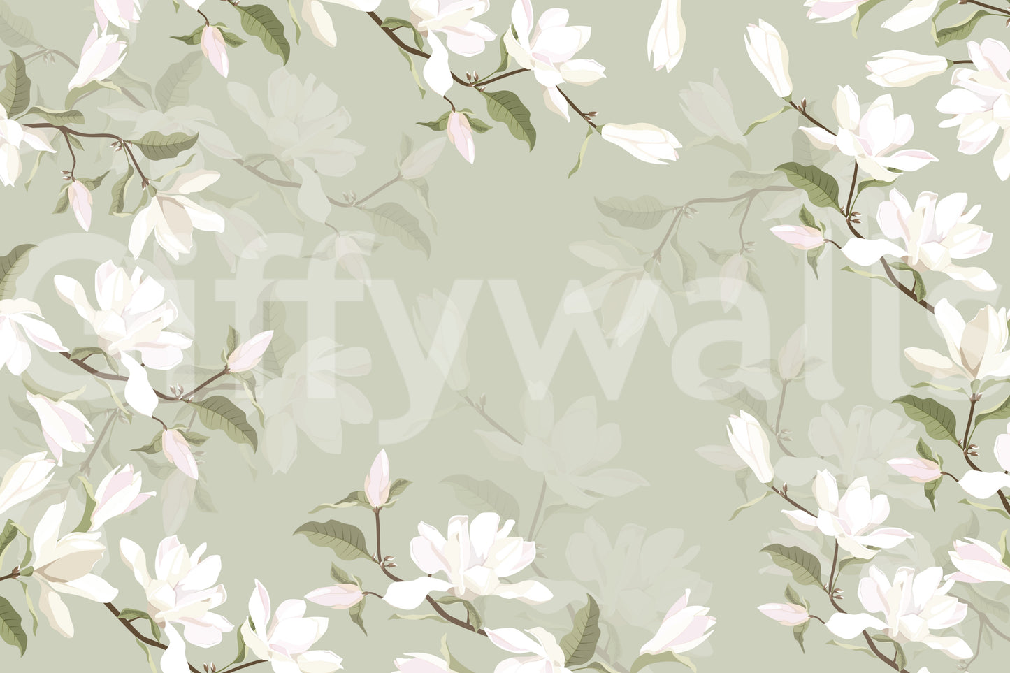 The style is a soft-focus illustration or a painterly design.