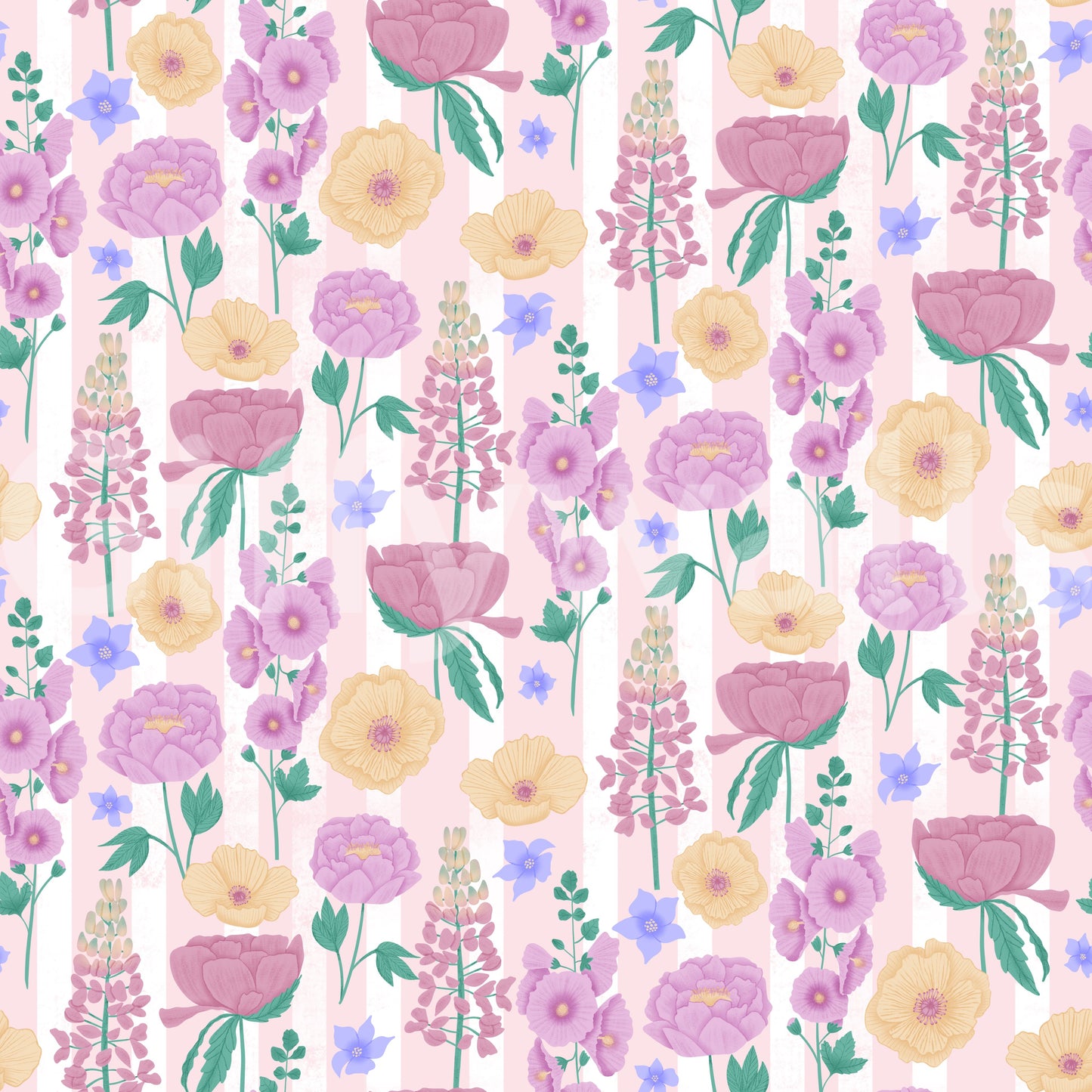 A high-quality serene botanical wall mural for walls.