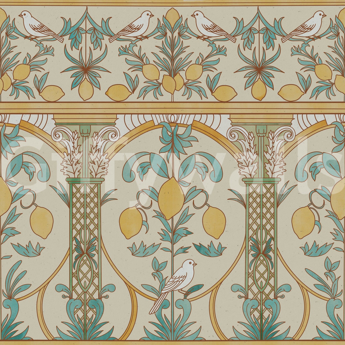 A high-quality elegant garden wall mural for walls.