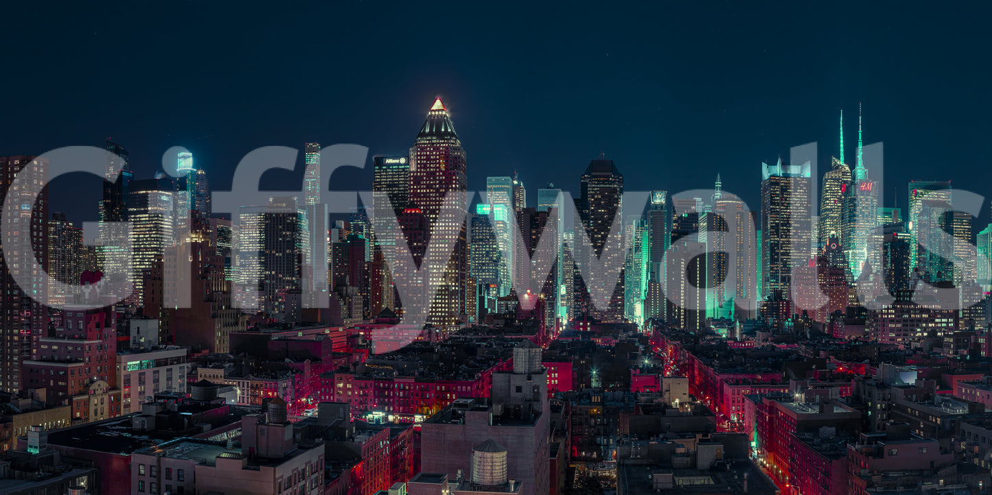 Neon City Nights Wall Mural