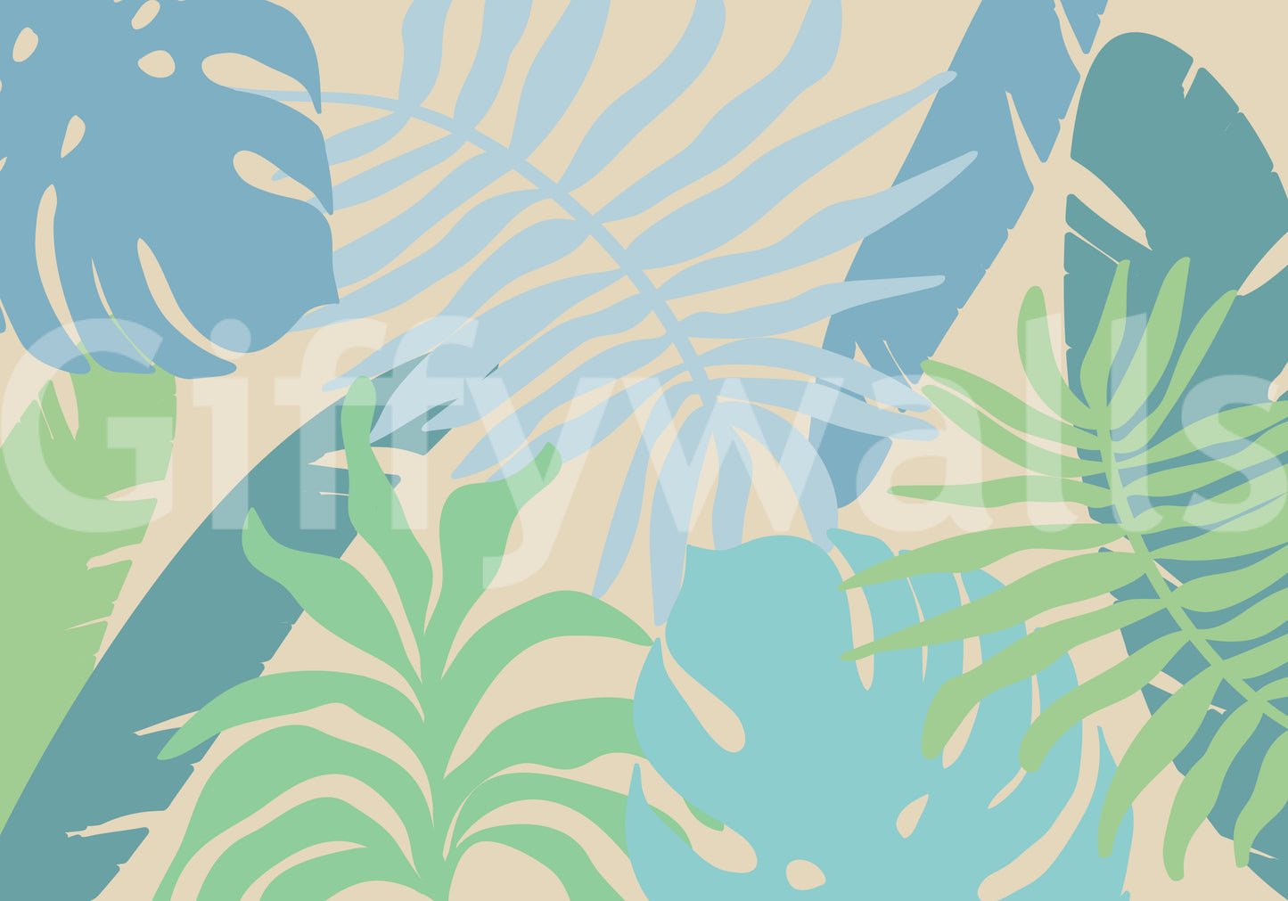 A high-quality serene leaf wall mural for walls.