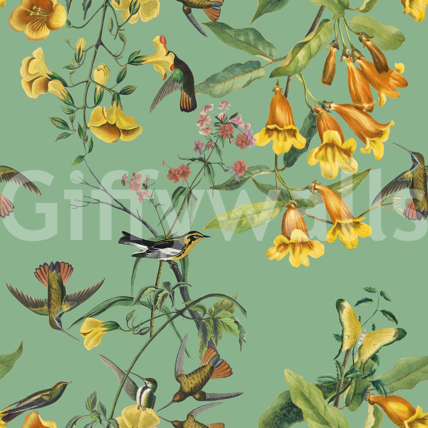 A high-quality serene flower wall mural for walls.