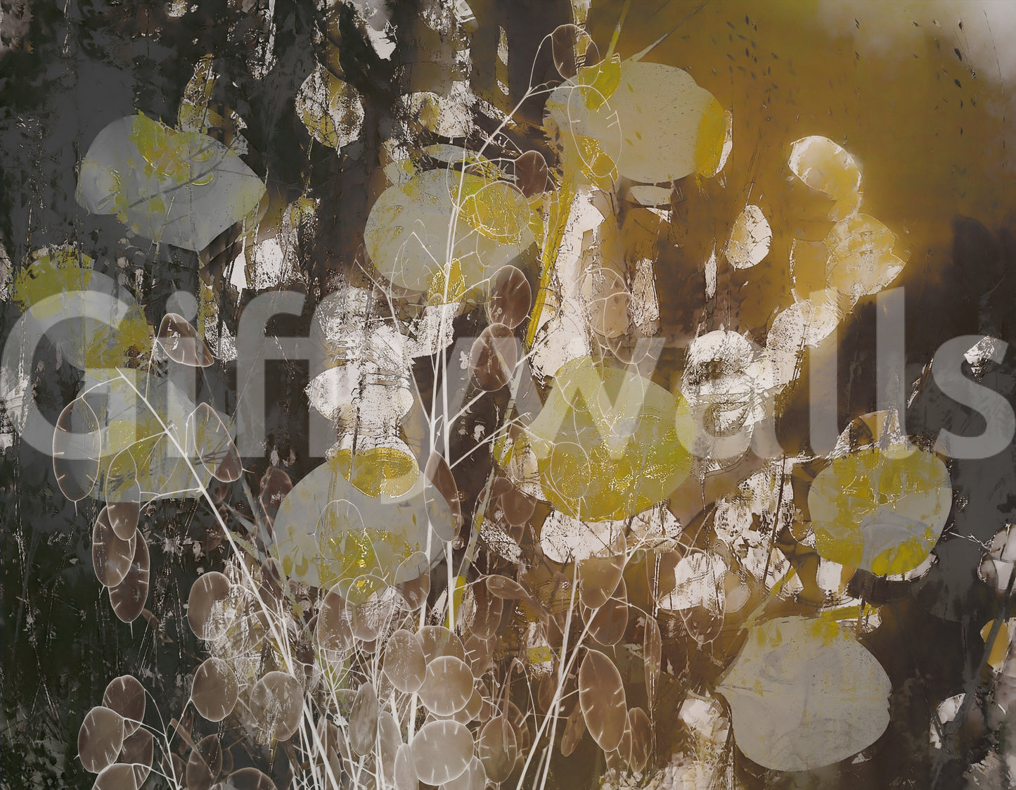 An artistic nature inspired mural for home decor.