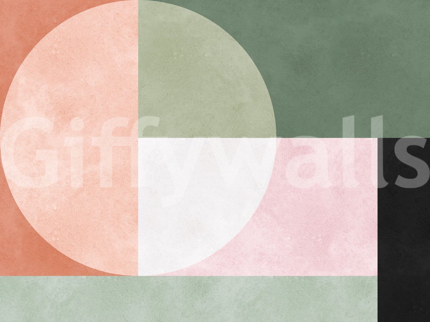 A calming modern design wallpaper mural that defines a space.