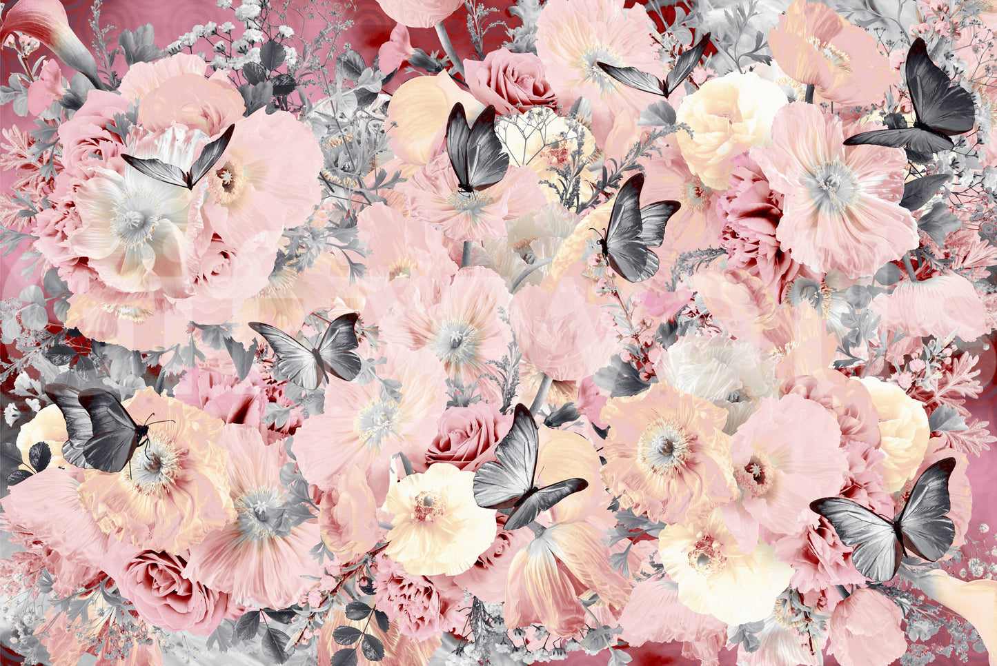 A high-quality serene flower wall mural for walls.