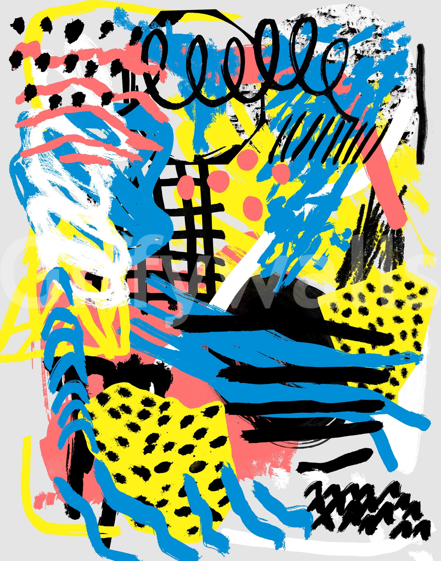 A beautiful modern art wall mural of delicate lines.