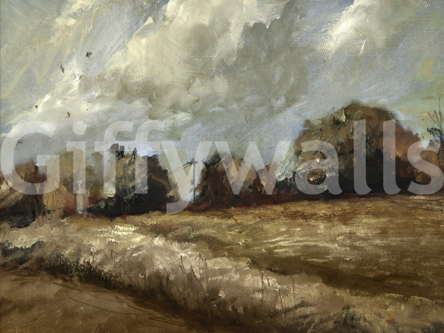 Brushstroke Countryside Wall Mural -2917436