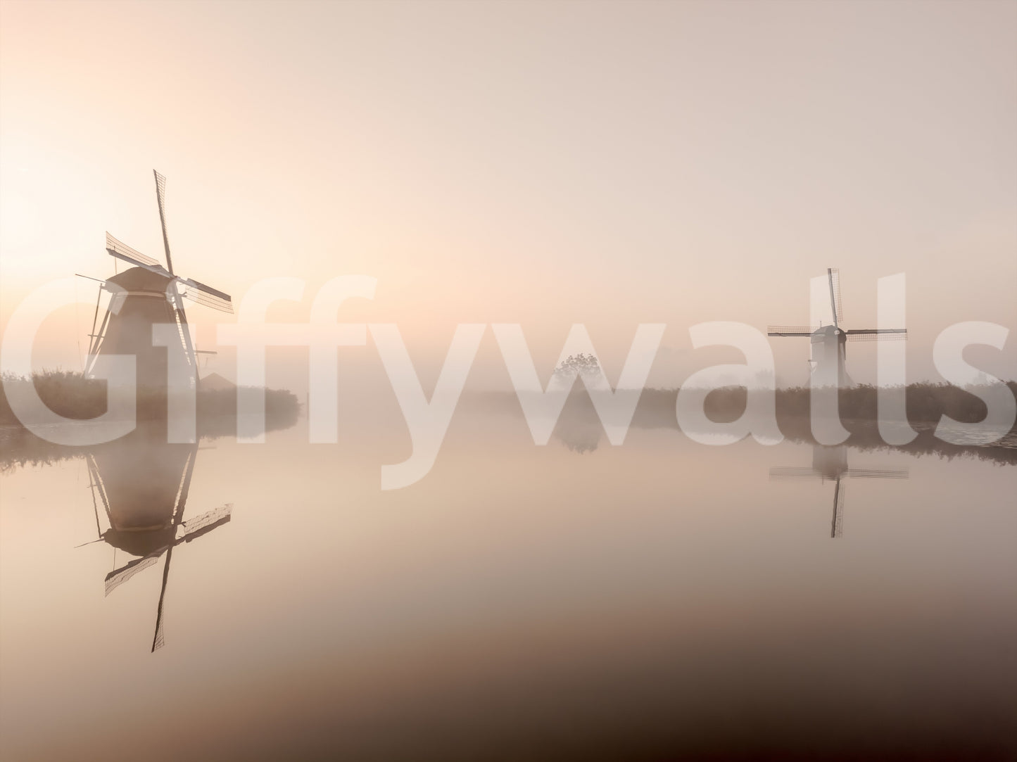 Golden Hour Windmills Wall Mural -2351700