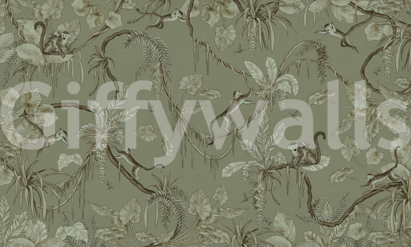 Monkey Business Jungle Wall Mural