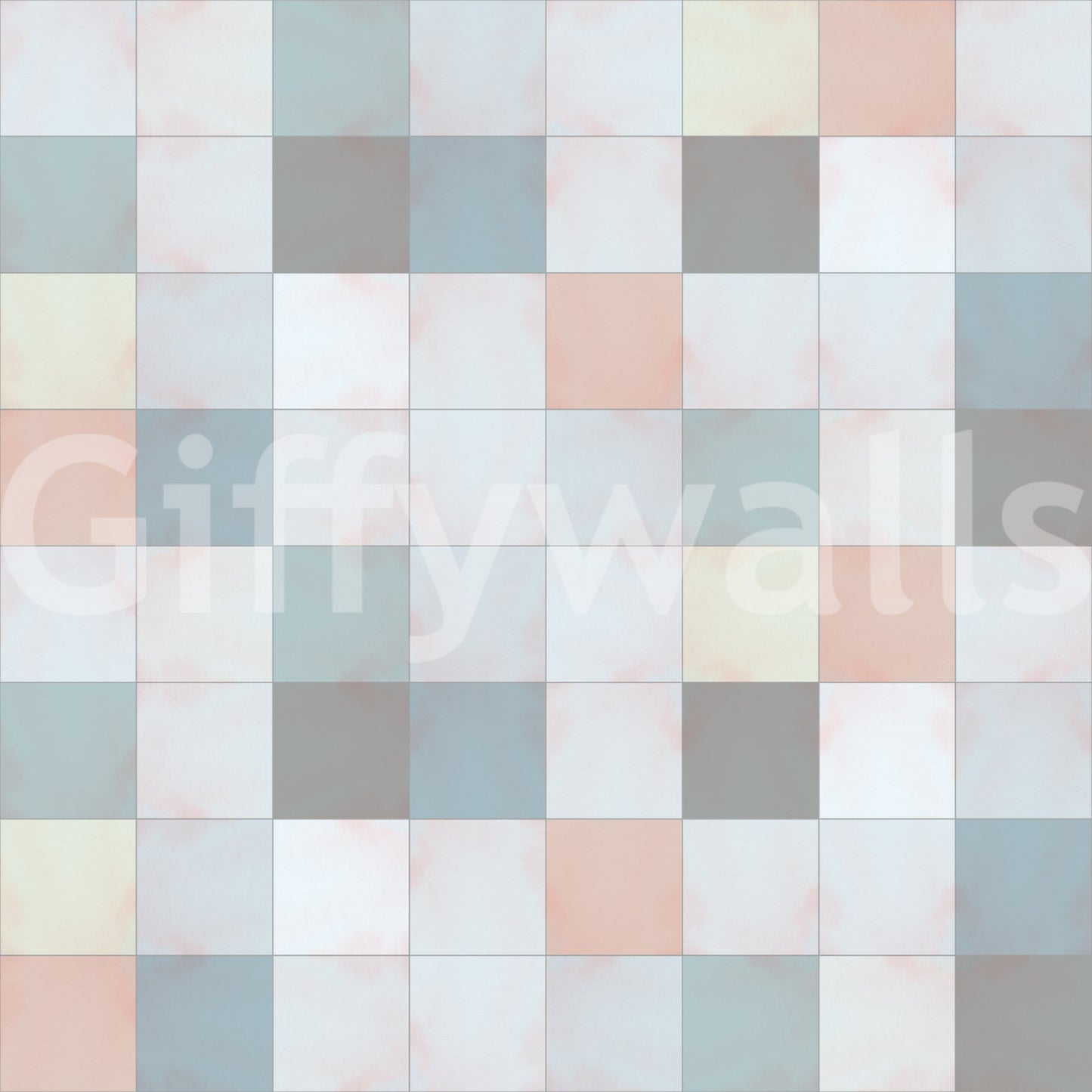 Soft Mosaic Tiles – Blue Mist Wallpaper