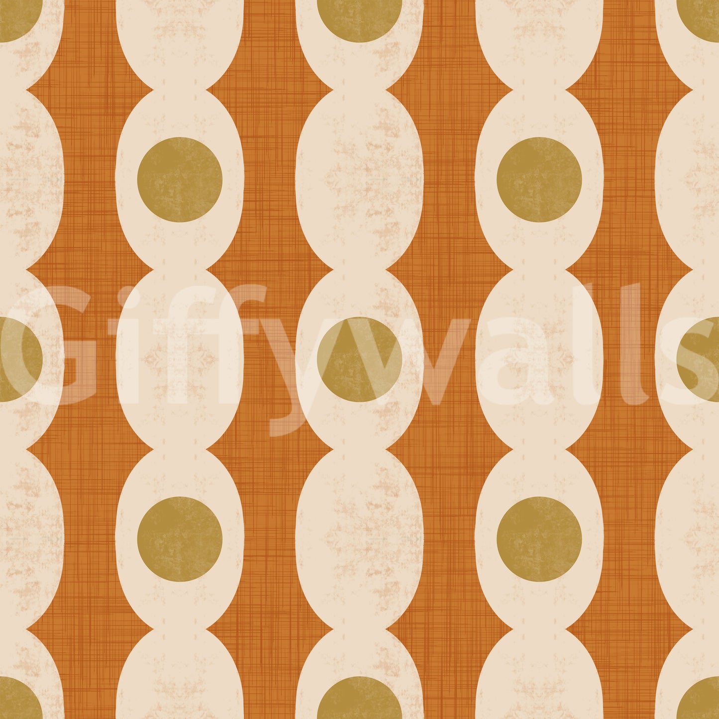 Classic mid-century shapes arranged in a clean, minimalist wallpaper design.