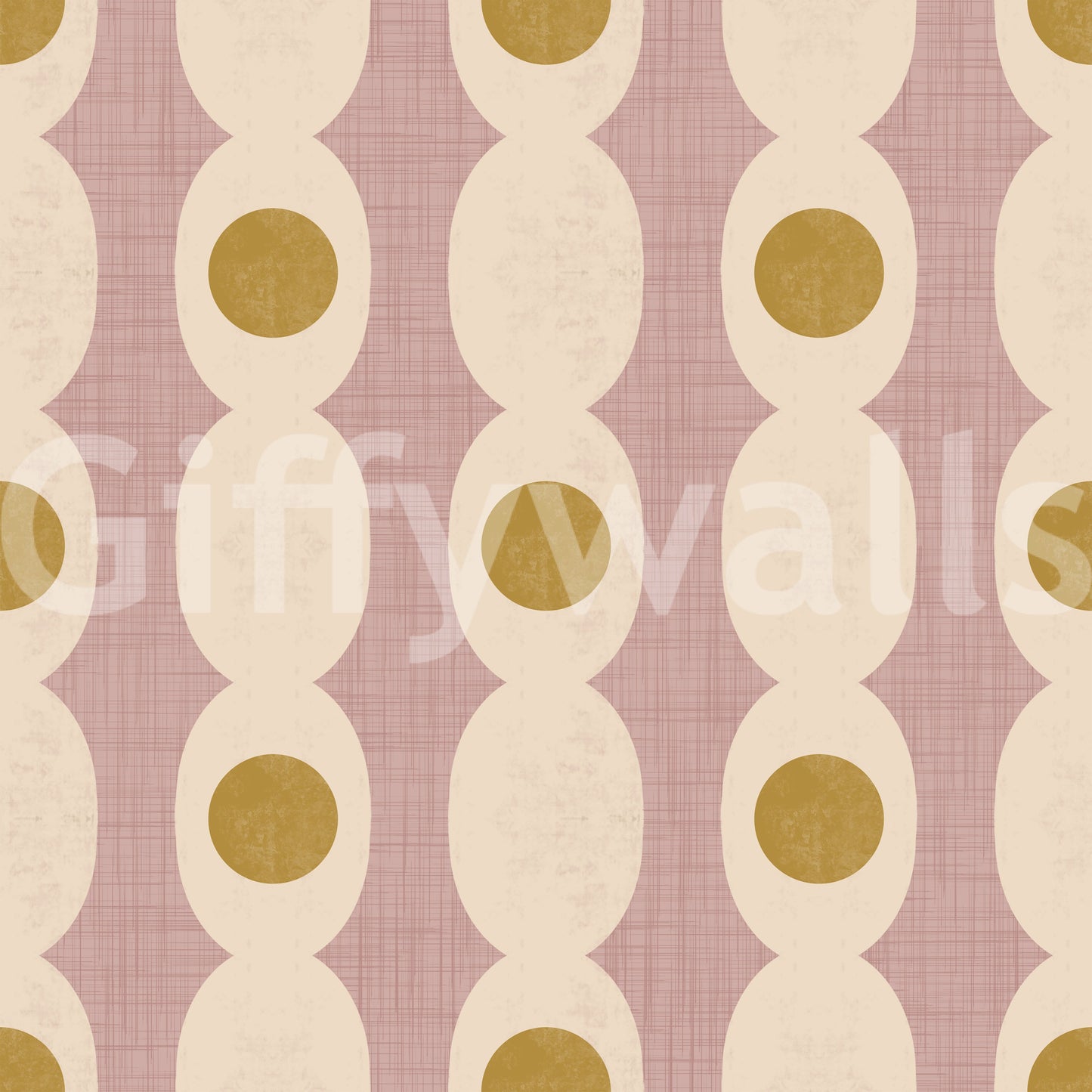 Mod-inspired linked pattern mural bringing a chic, structured look to interiors.