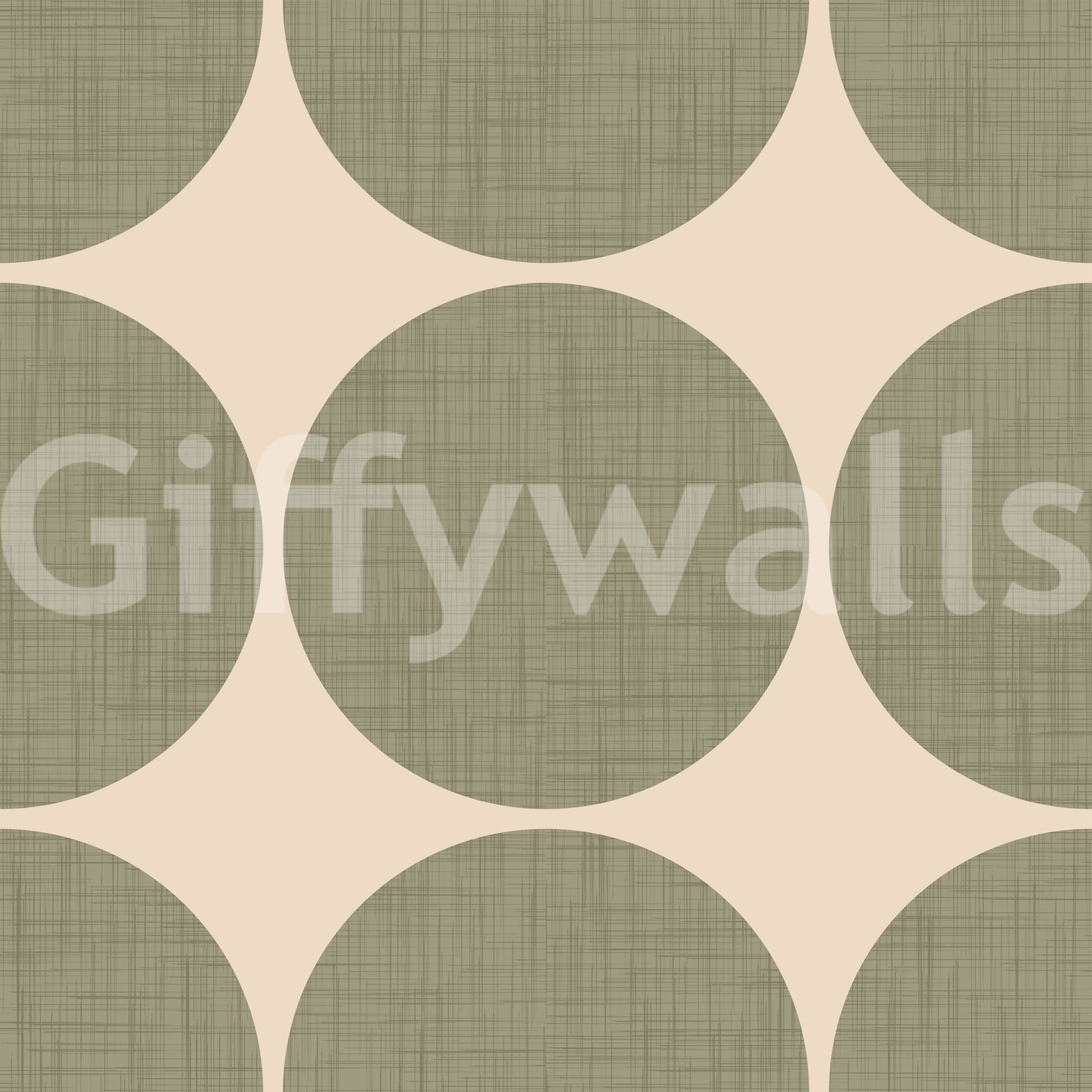 Graphic wallpaper design highlighting large olive spheres in a structured grid layout