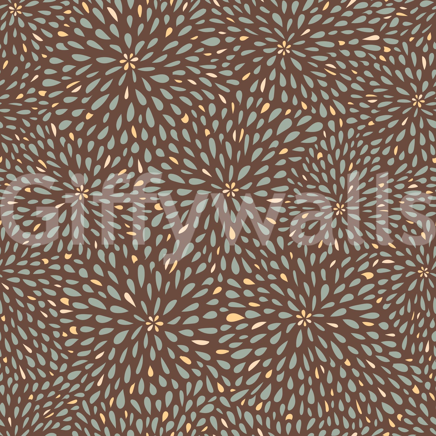 Subtle autumn Burst wallpaper featuring warm petal clusters on a deep brown backdrop.