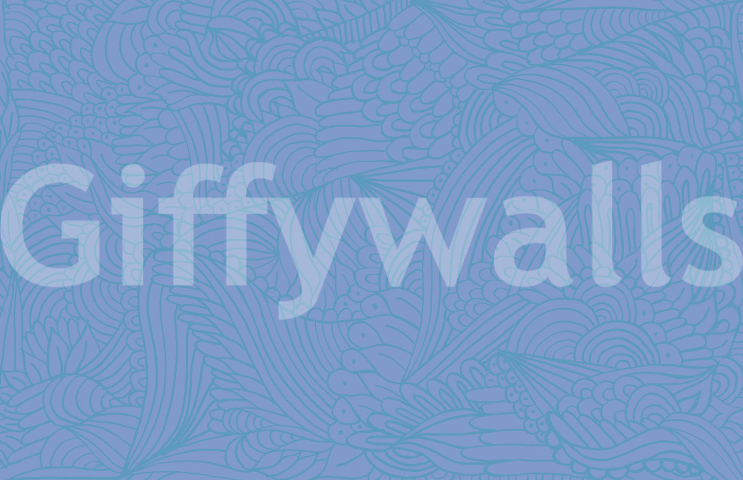 Abstract flowing lines wallpaper Azure Zen Doodle serene blue mural.