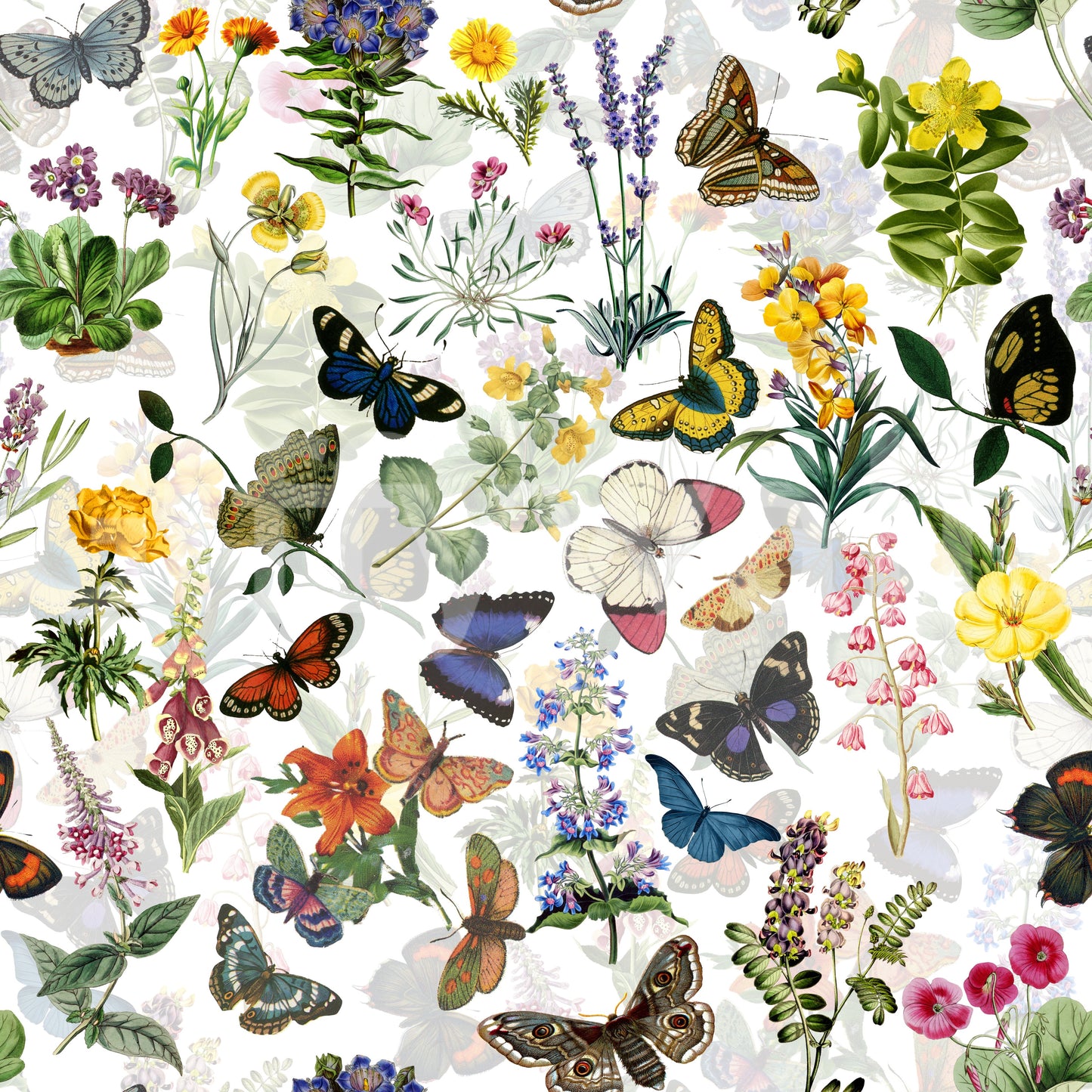 Fluttering Blooms Wallpaper