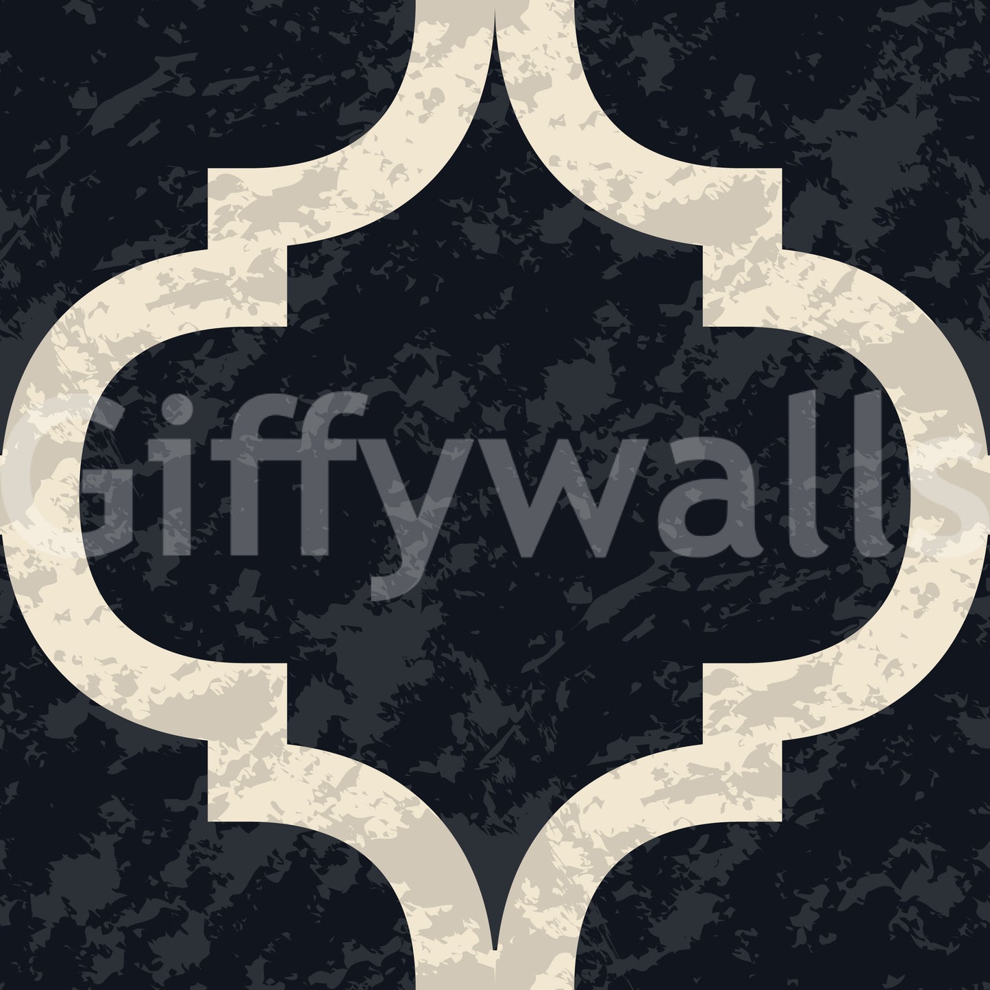 Moroccan Ogee - Ink Black Wallpaper