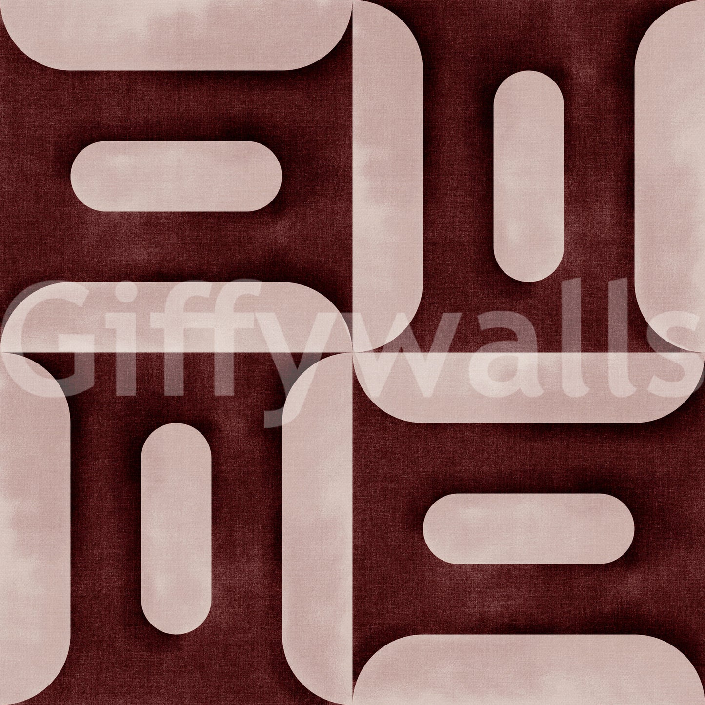 Modern Textured Geometries Wine Wallpaper