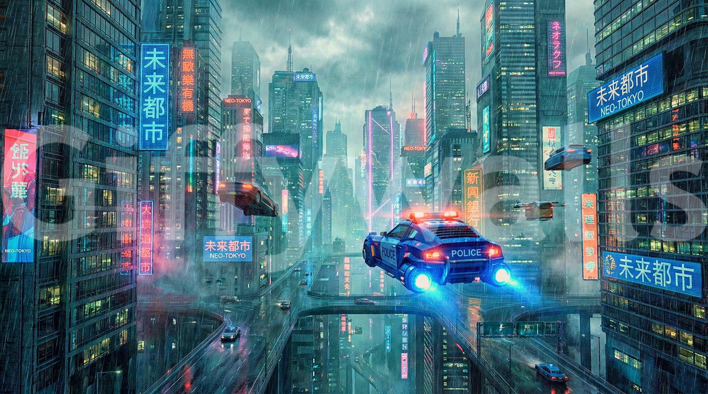 Neo-Tokyo Nights Wall Mural