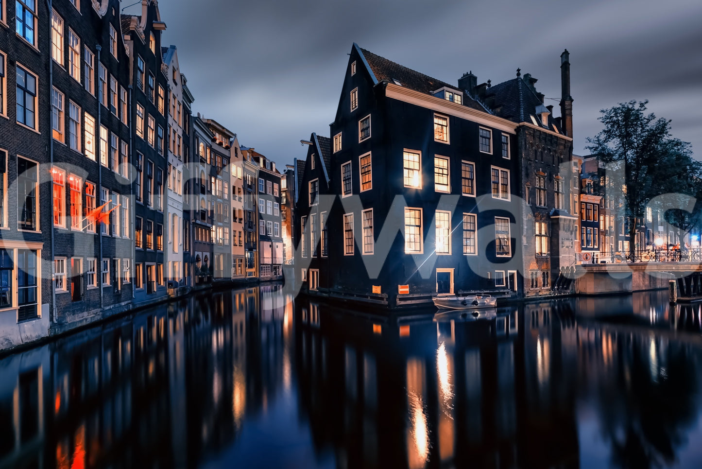 Nightfall Canals Wall Mural