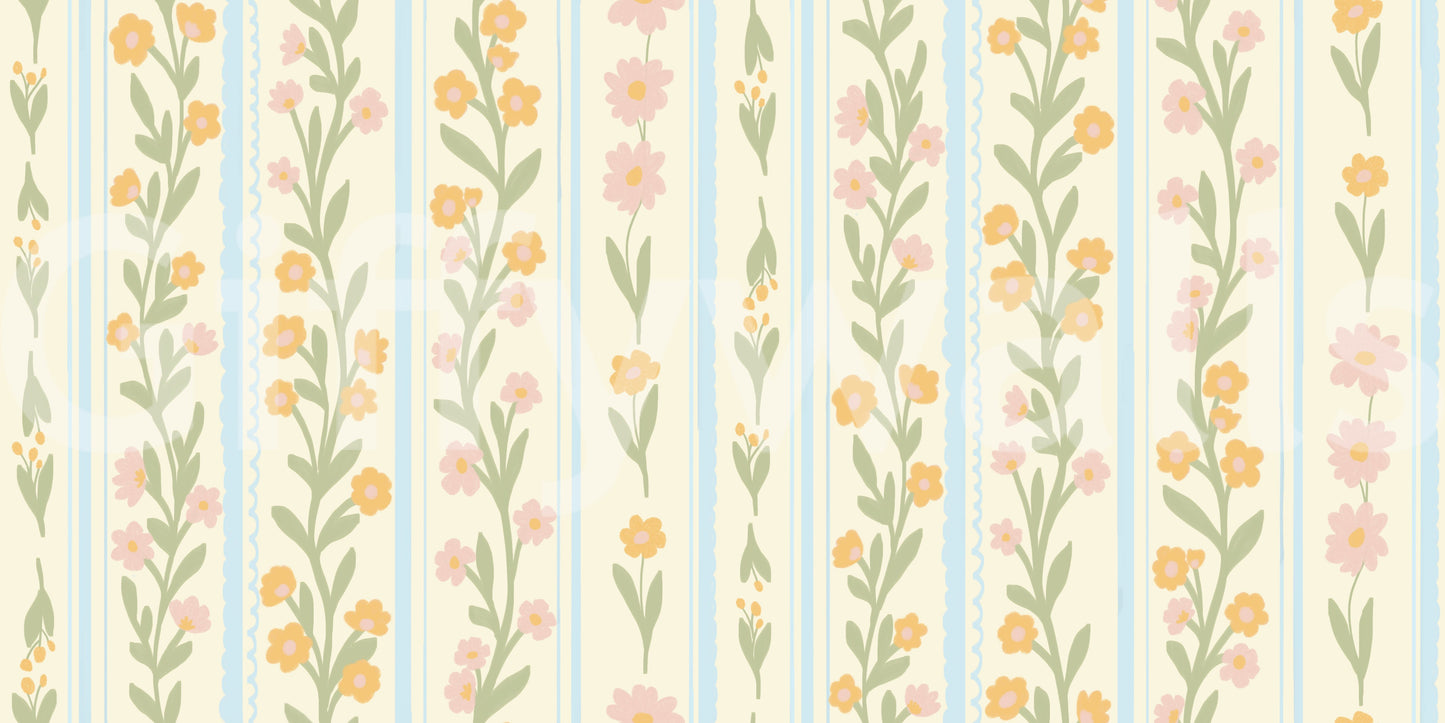 Blossom Stripes Wallpaper