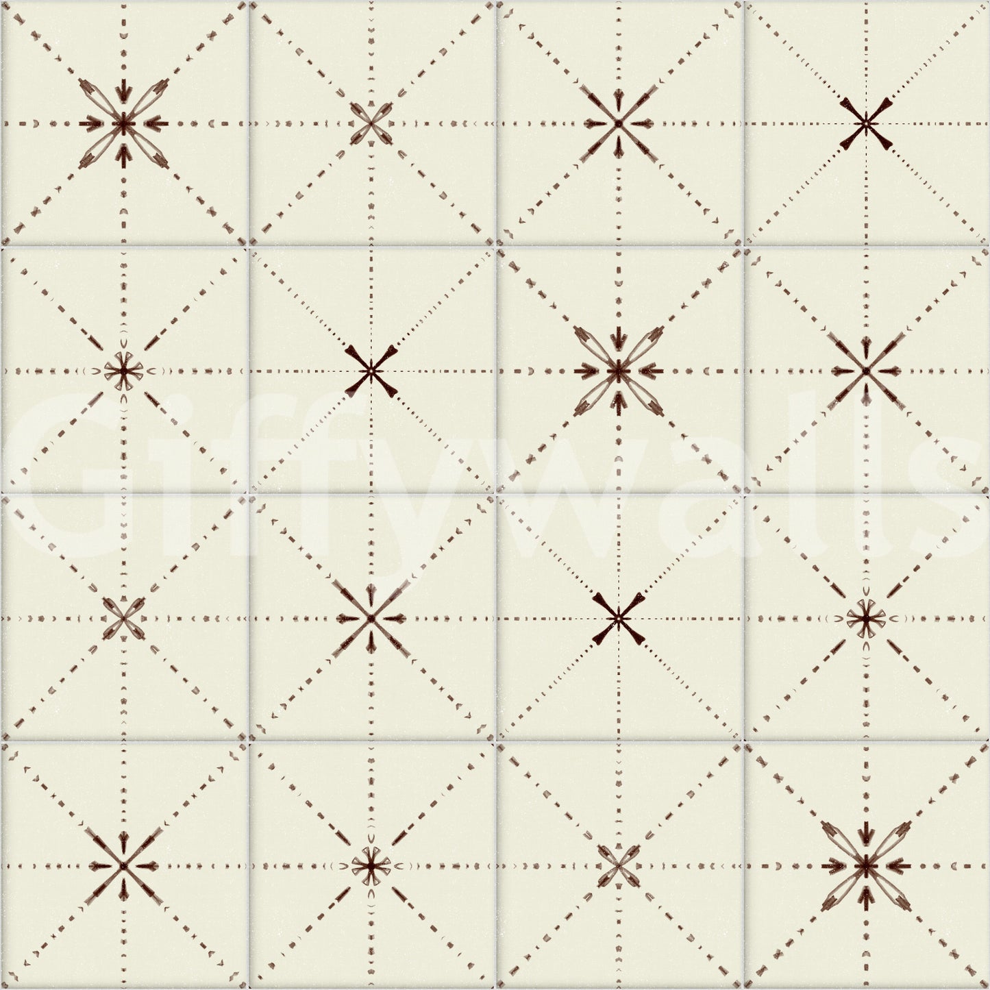 Farmhouse Delicate Backsplash Choco Wallpaper