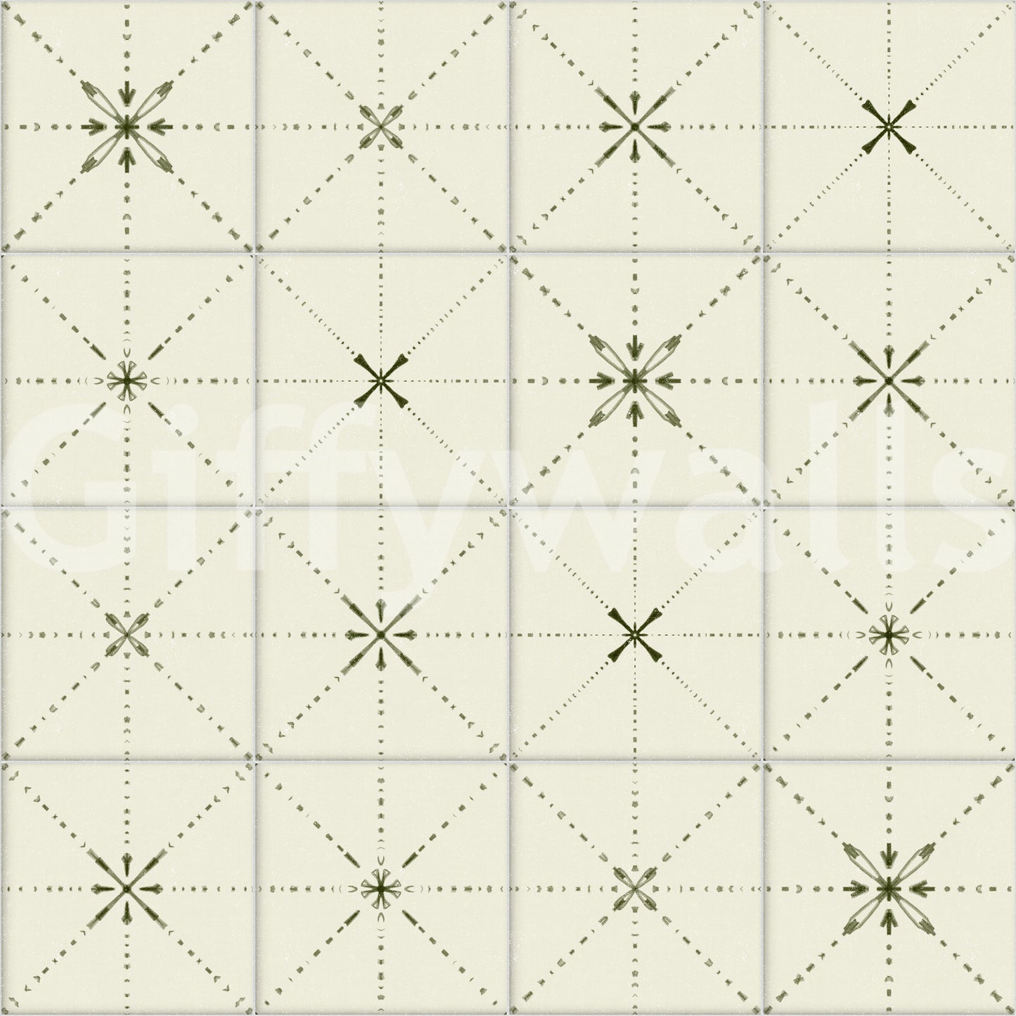 Farmhouse Delicate Backsplash Olive Wallpaper