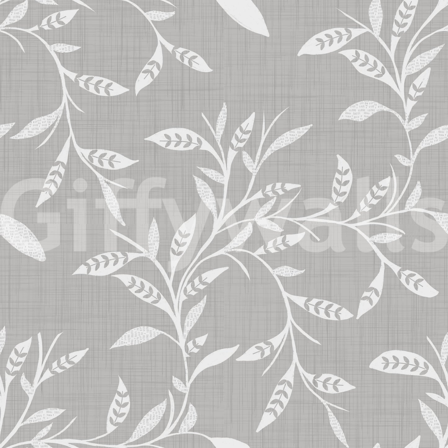 Cozy Scandi Folk Leaf Vine Warm Linen - Craft Blender Wallpaper