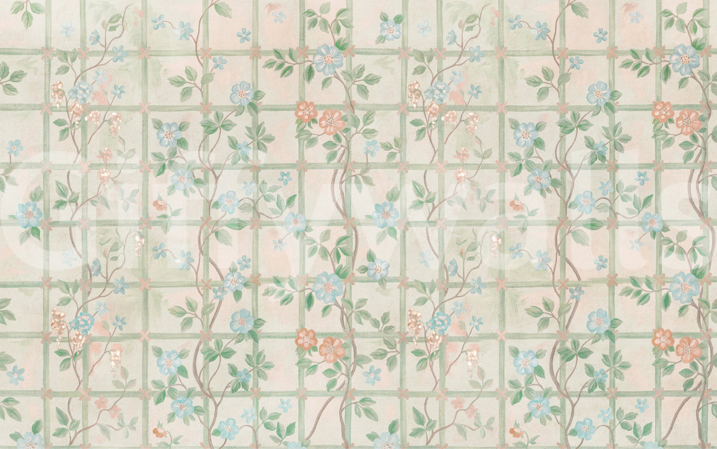 Pastel Charm Garden English Roses Wall Mural