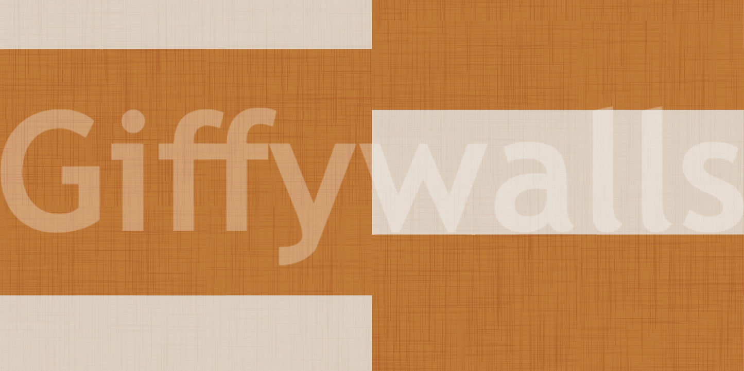 Minimal Stripe Block Terracotta Cream Wallpaper