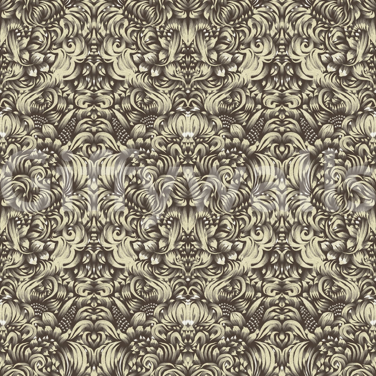 Floral Damask Cream Decorative Bloom Wallpaper