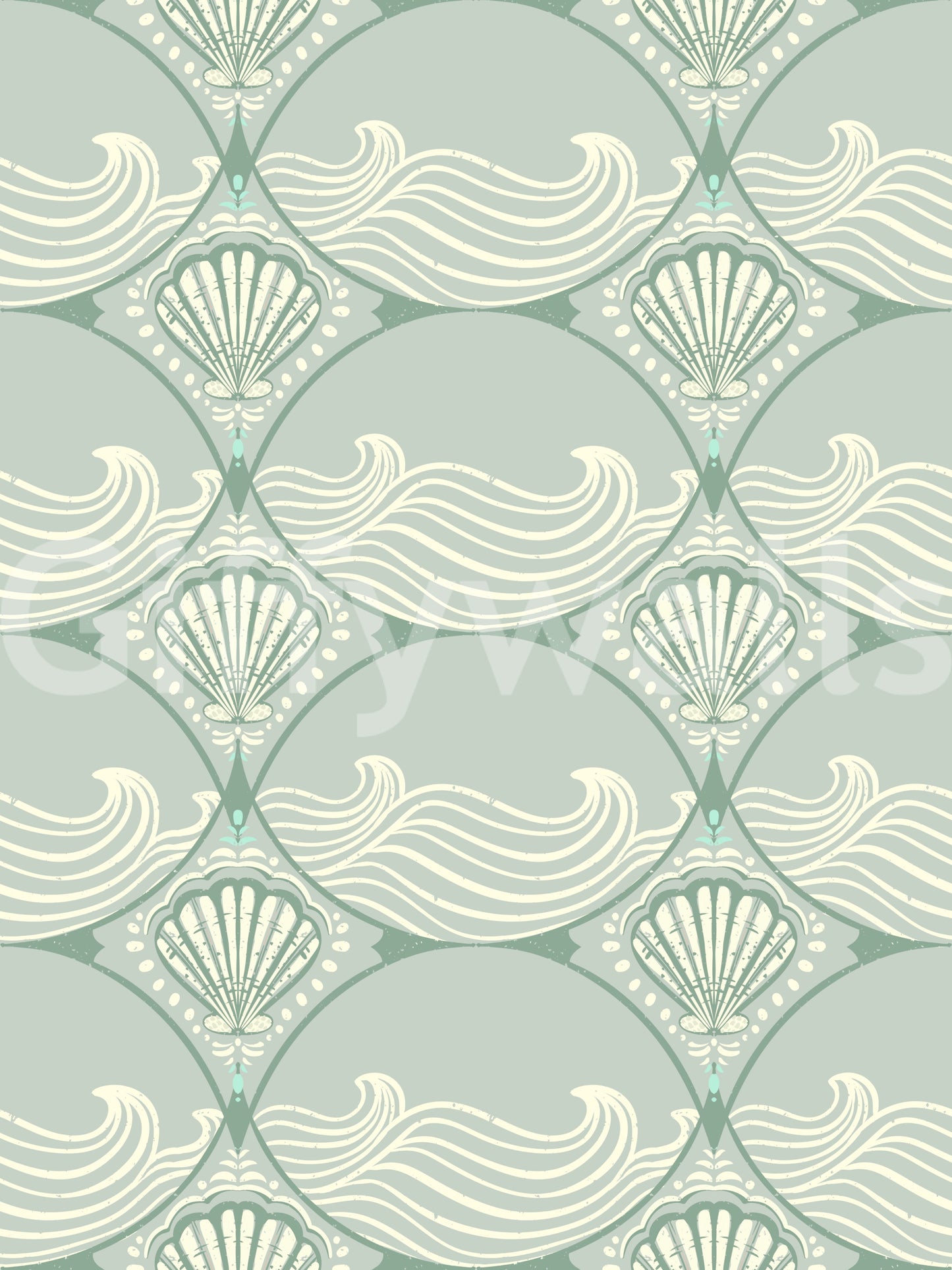 Coastal Deco Serenity Wallpaper